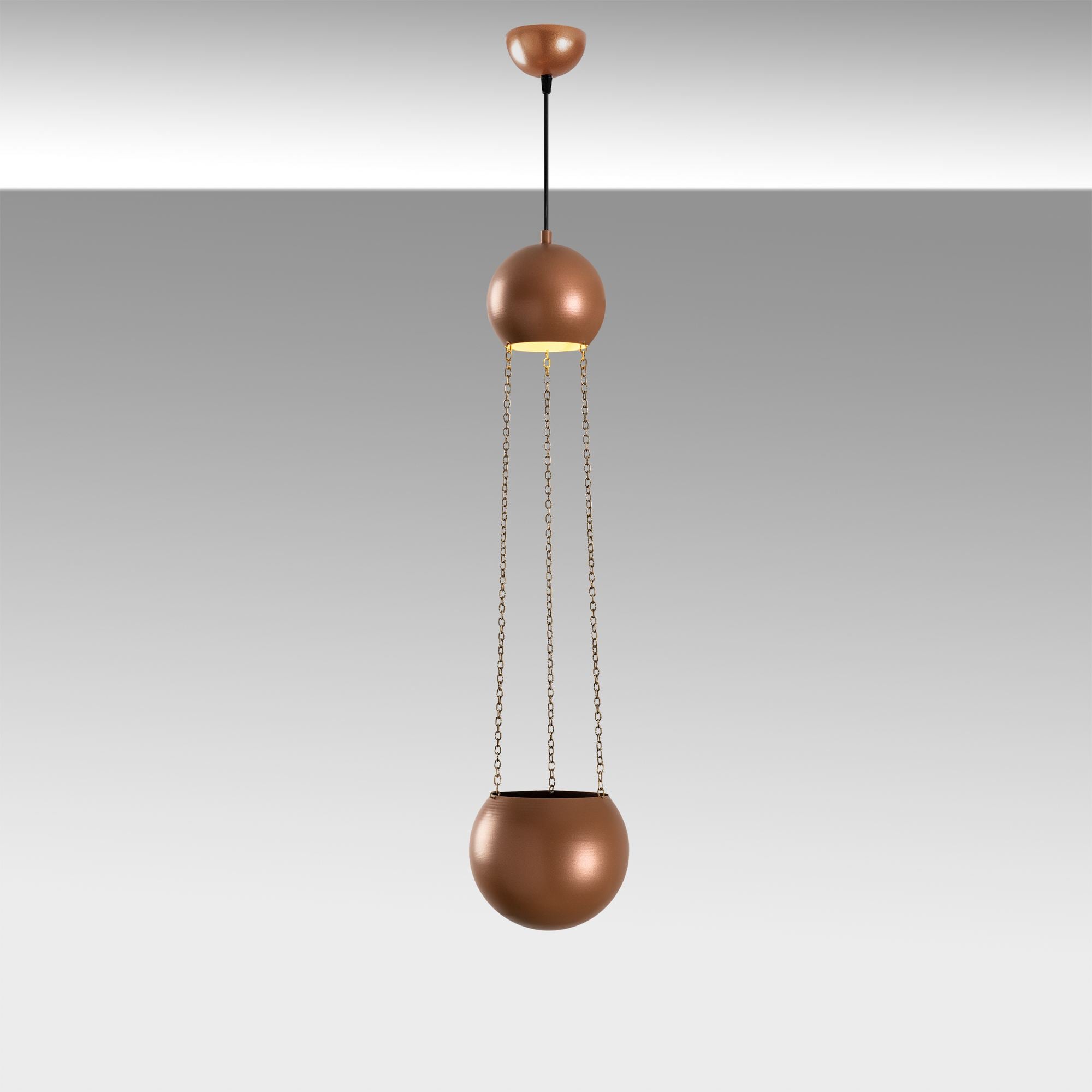 Candeeiro de Teto – 20 x 20 x 148 cm – Verde – Cobre