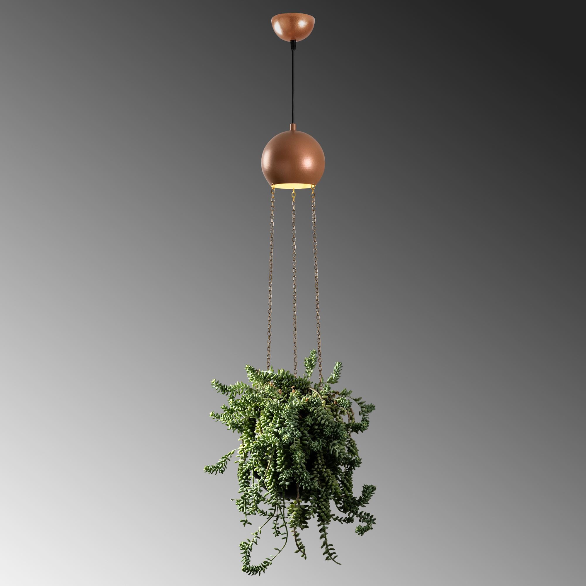 Candeeiro de Teto – 20 x 20 x 148 cm – Verde – Cobre