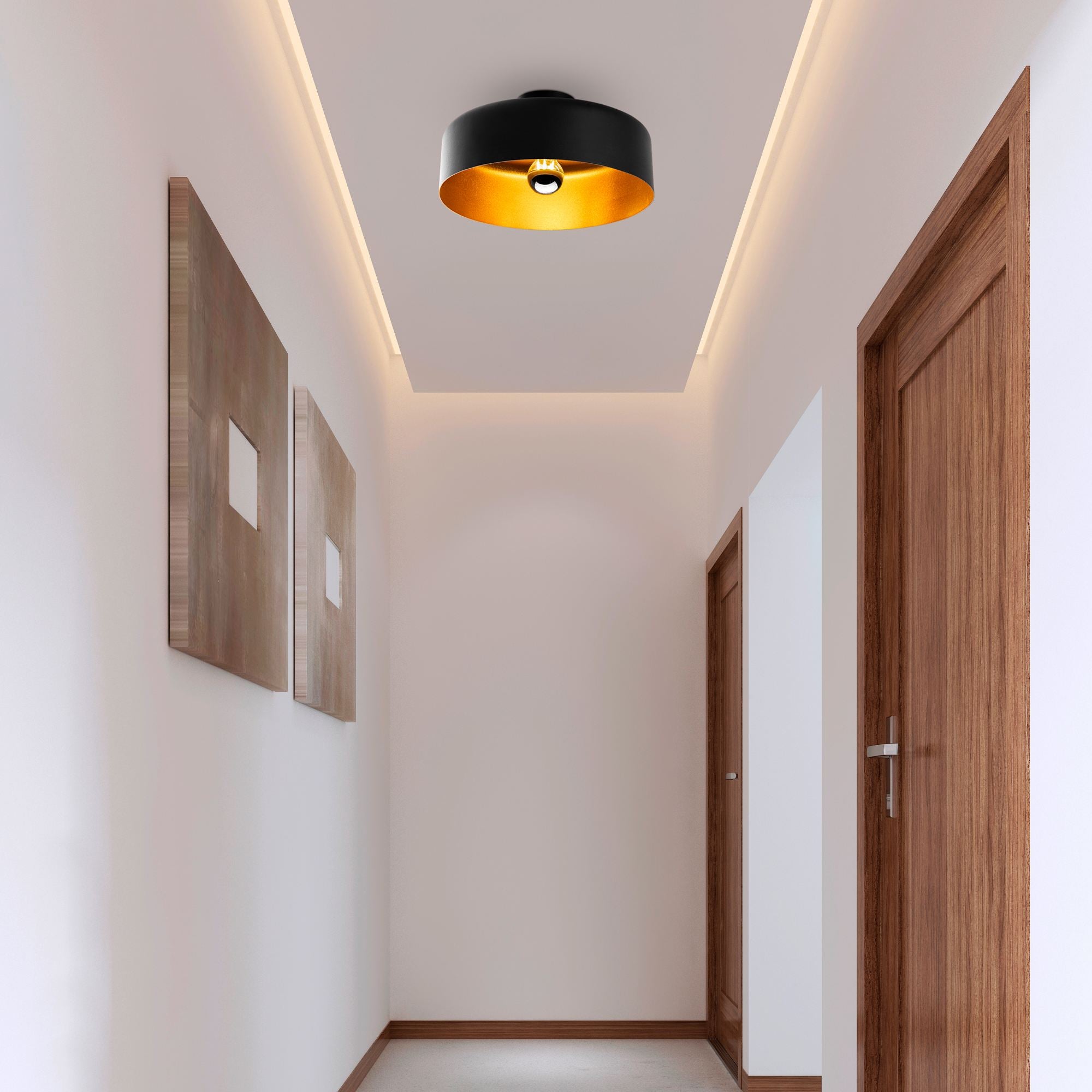 Candeeiro de Teto – 35x35x18 cm – Preto – Metal