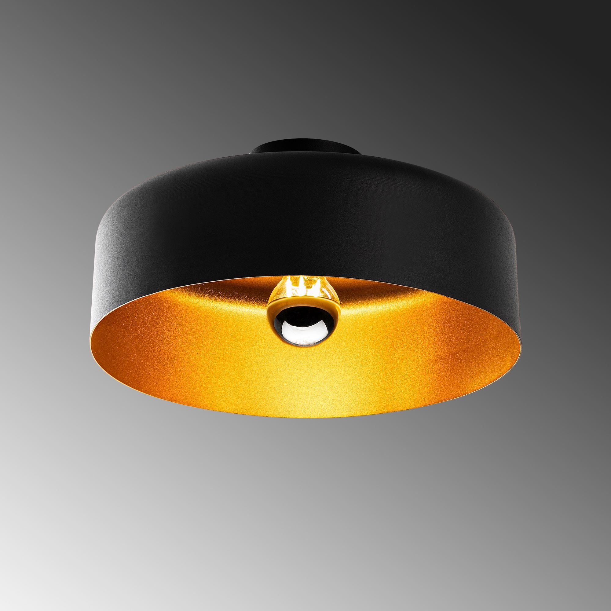 Candeeiro de Teto – 35x35x18 cm – Preto – Metal