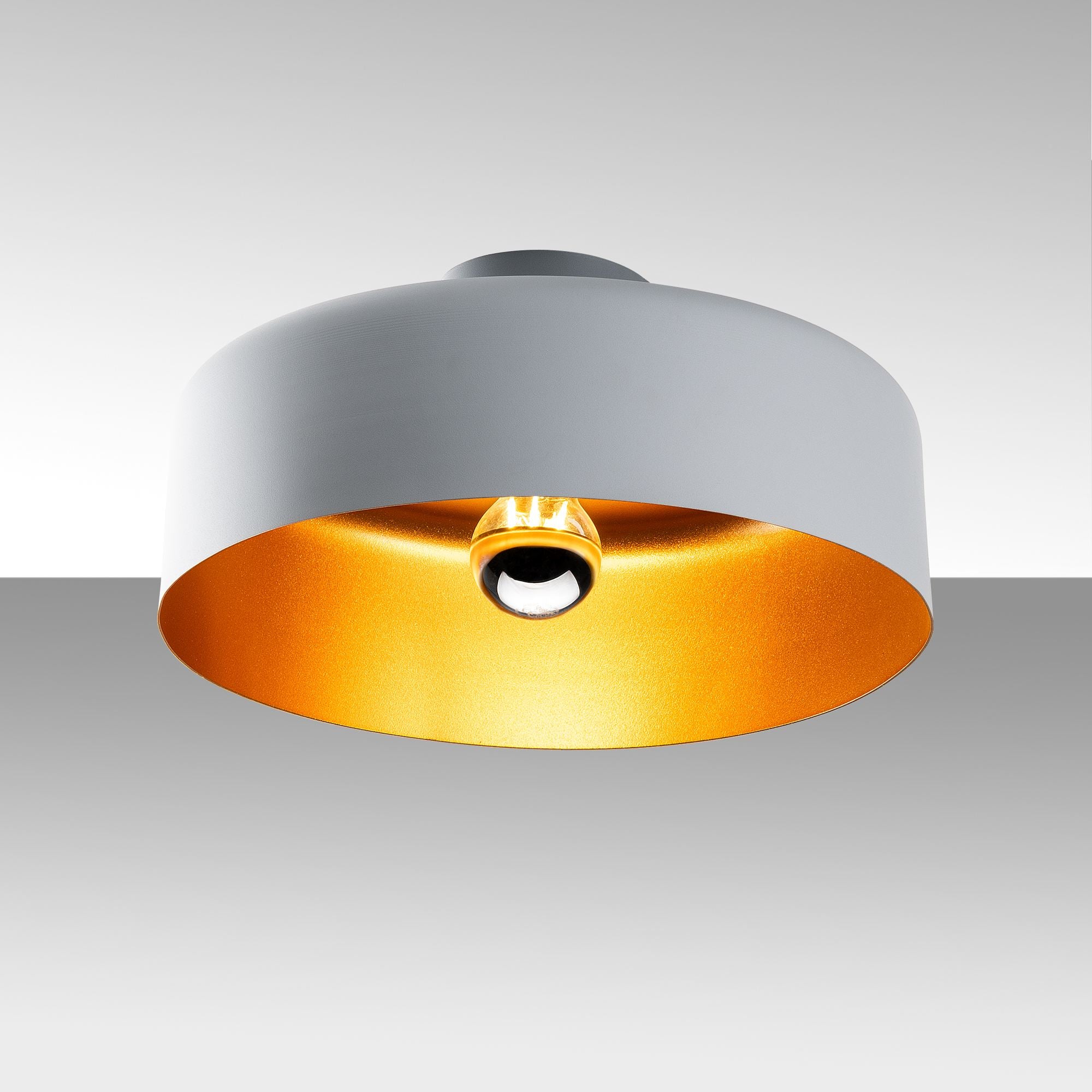 Candeeiro de Teto – 35 x 35 x 18 cm – Cinza – Metal