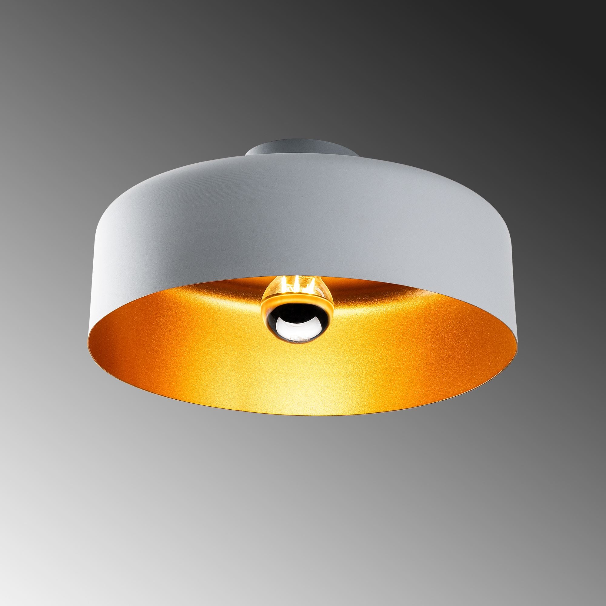 Candeeiro de Teto – 35 x 35 x 18 cm – Cinza – Metal