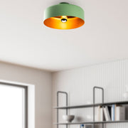 Candeeiro de Teto – 35 x 35 x 18 cm – Verde – Metal