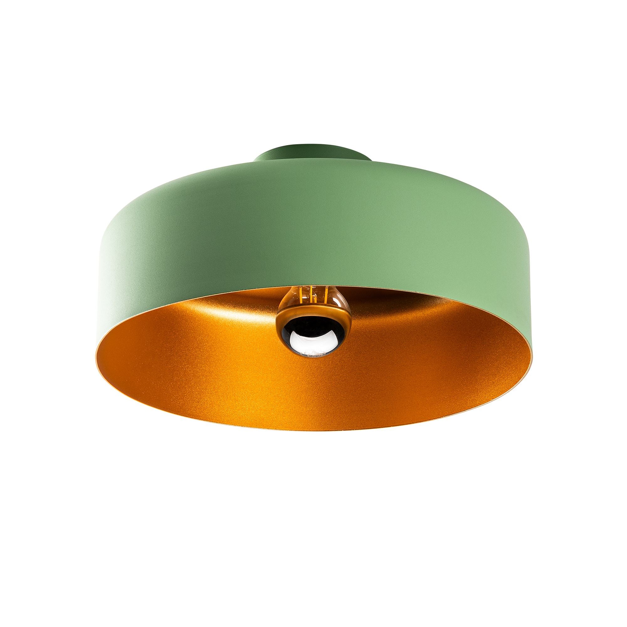 Candeeiro de Teto – 35 x 35 x 18 cm – Verde – Metal