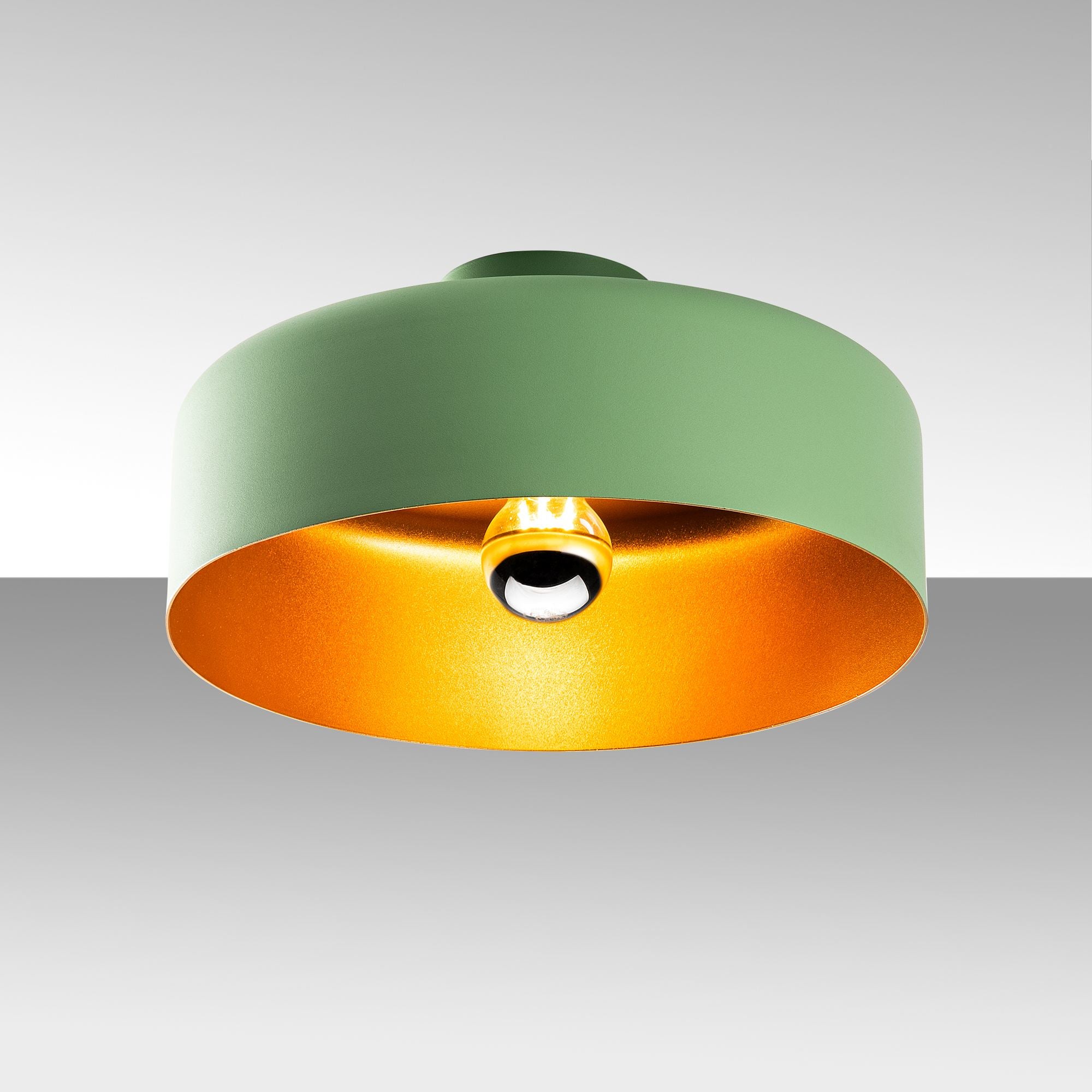 Candeeiro de Teto – 35 x 35 x 18 cm – Verde – Metal