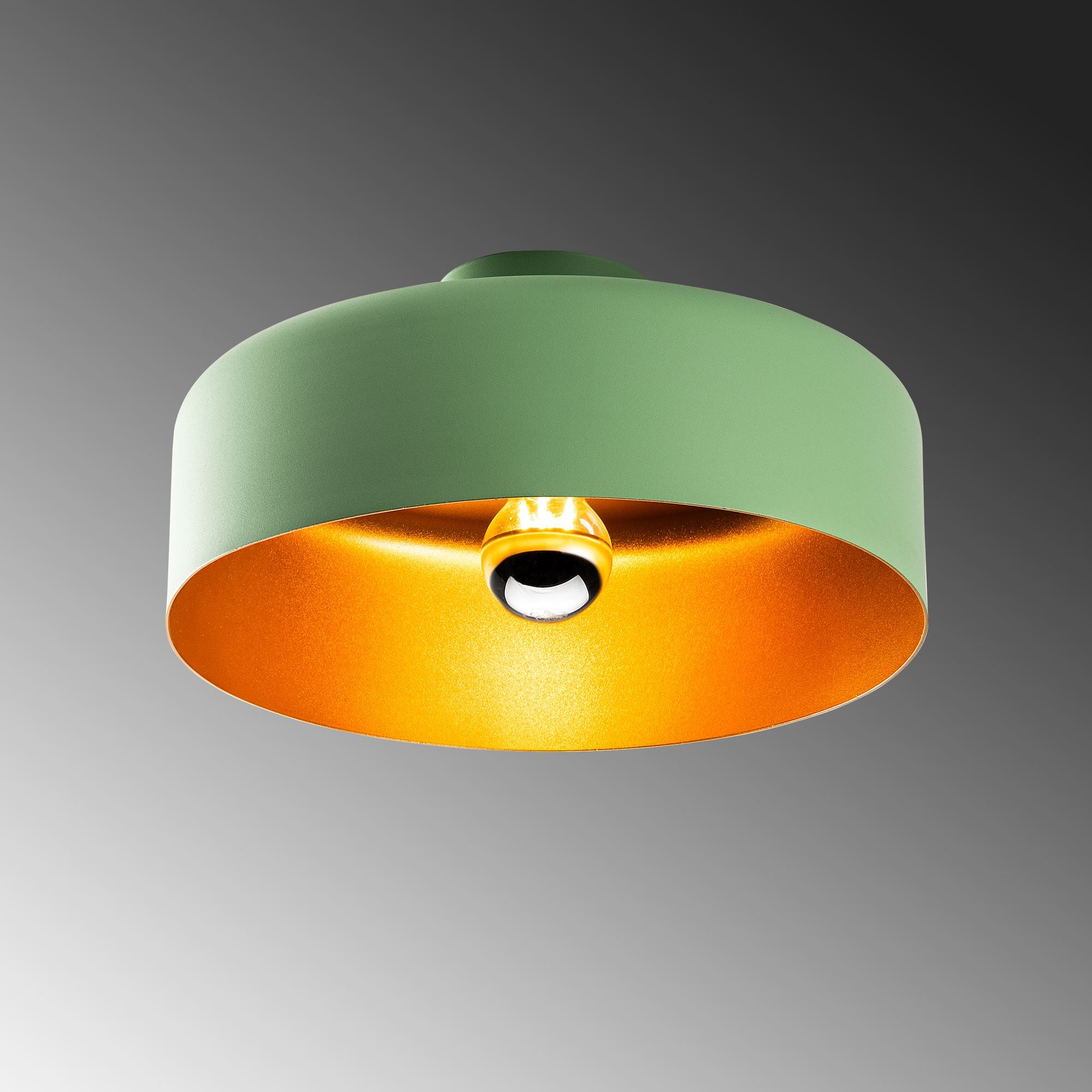 Candeeiro de Teto – 35 x 35 x 18 cm – Verde – Metal