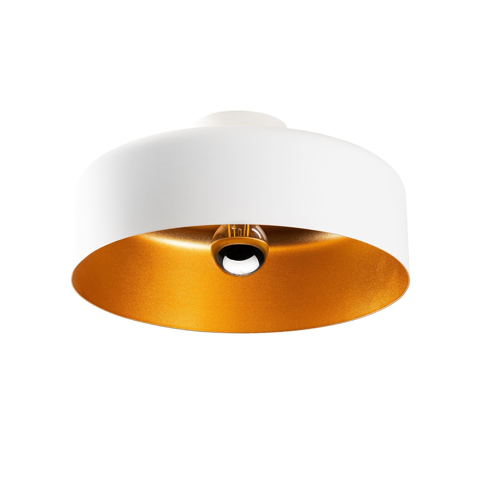 Candeeiro de Teto - 35 x 35 x 18 cm - Branco - Metal