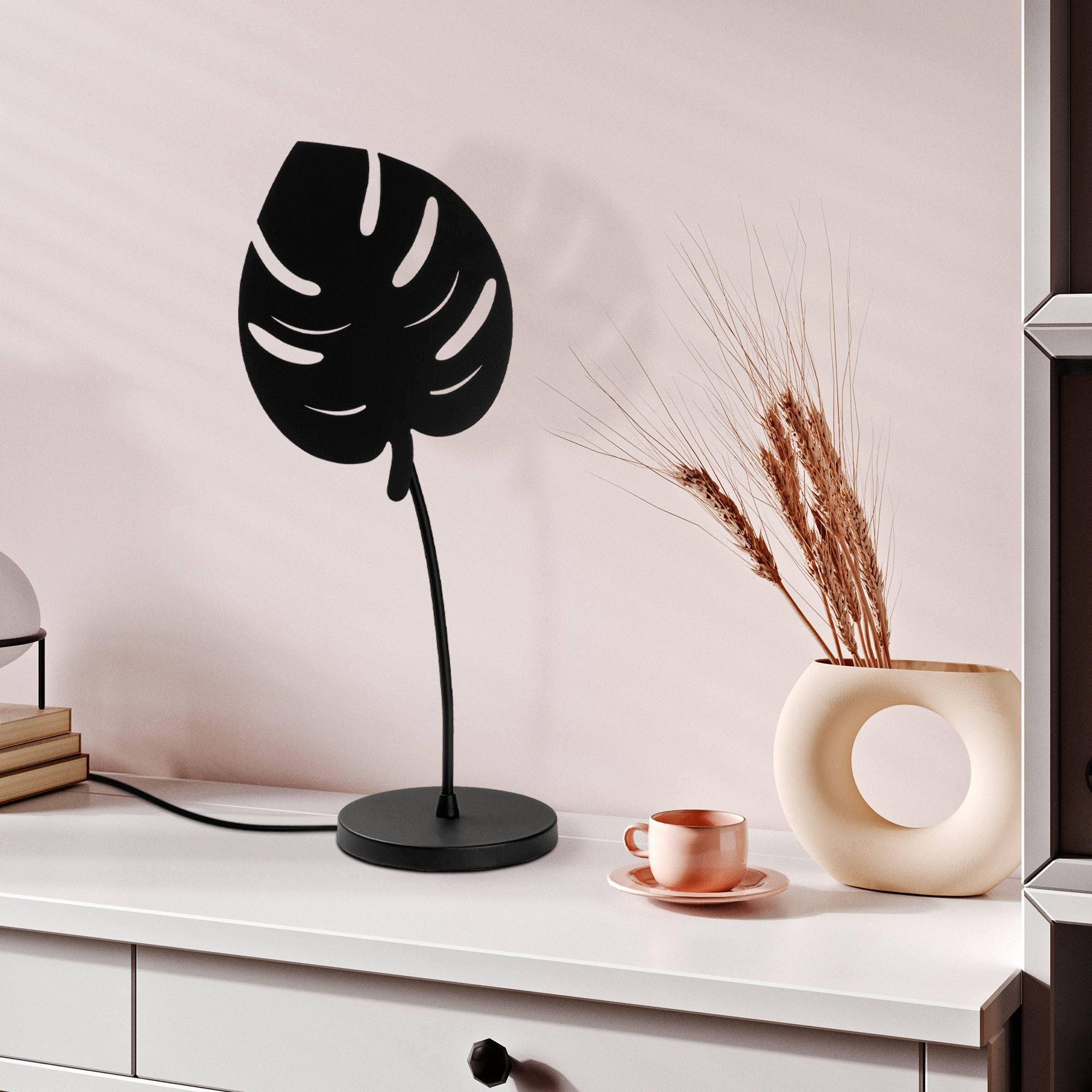 Candeeiro de mesa-Leaf-Preto