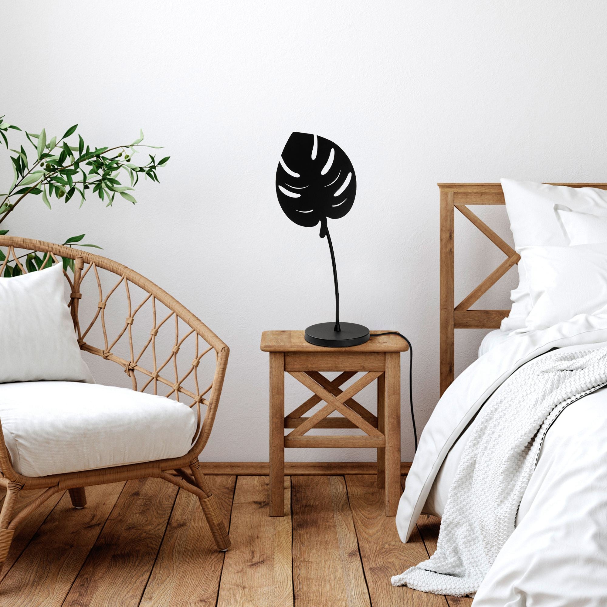 Candeeiro de mesa-Leaf-Preto