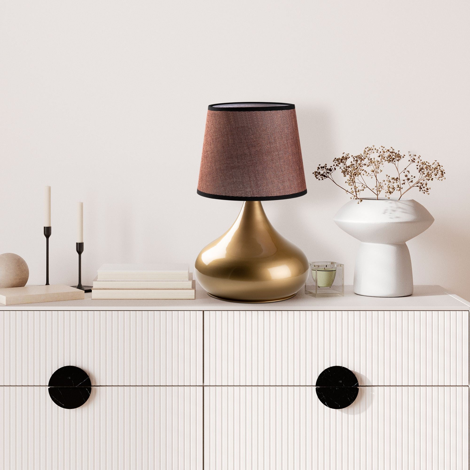 Candeeiro de mesa-Bulbe-Dourado
Marrom
