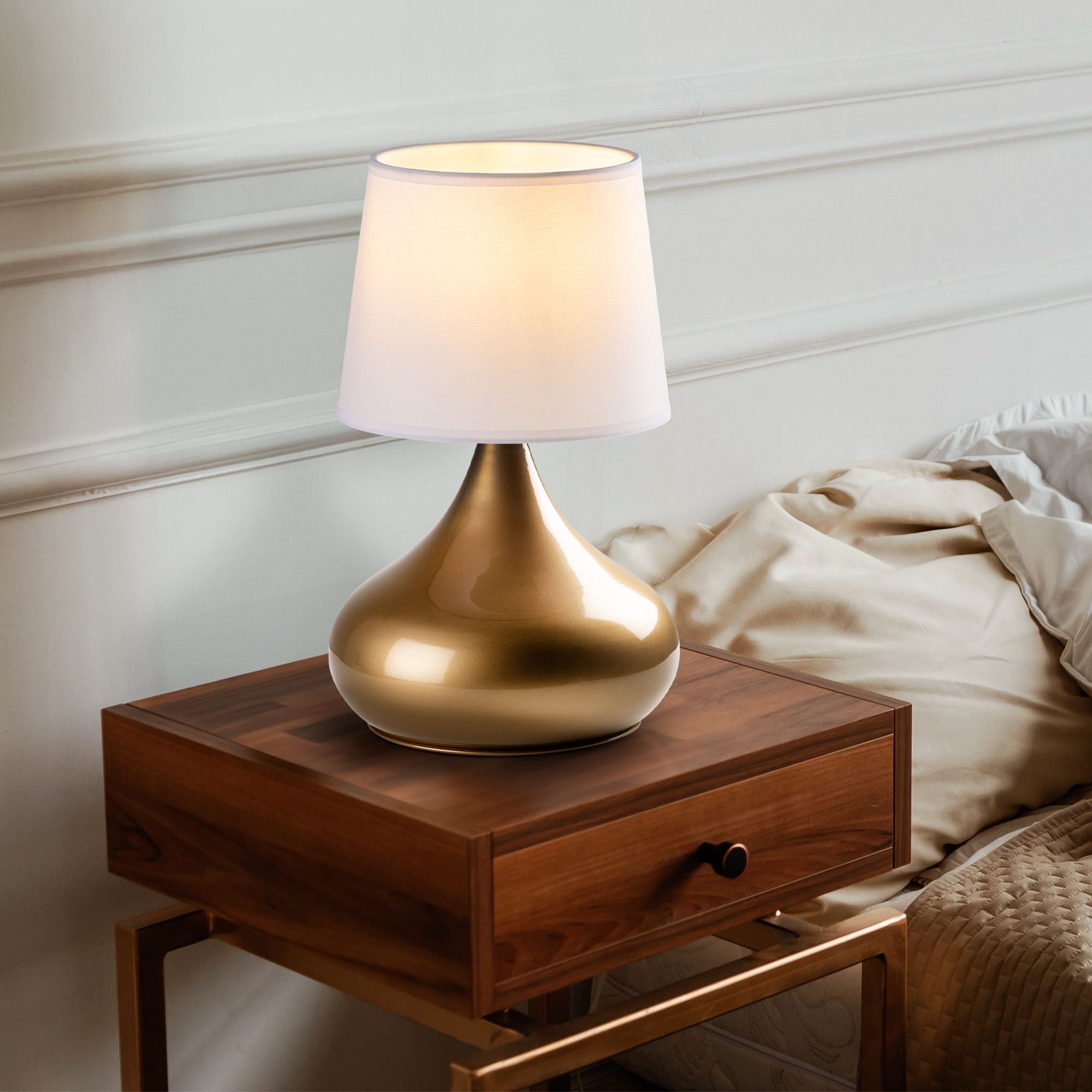 Candeeiro de mesa-Bulbe-Dourado
Branco
