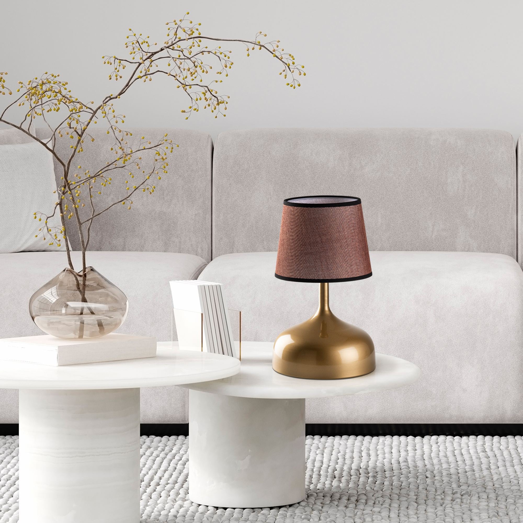 Candeeiro de mesa-Bulbous-Dourado
Marrom