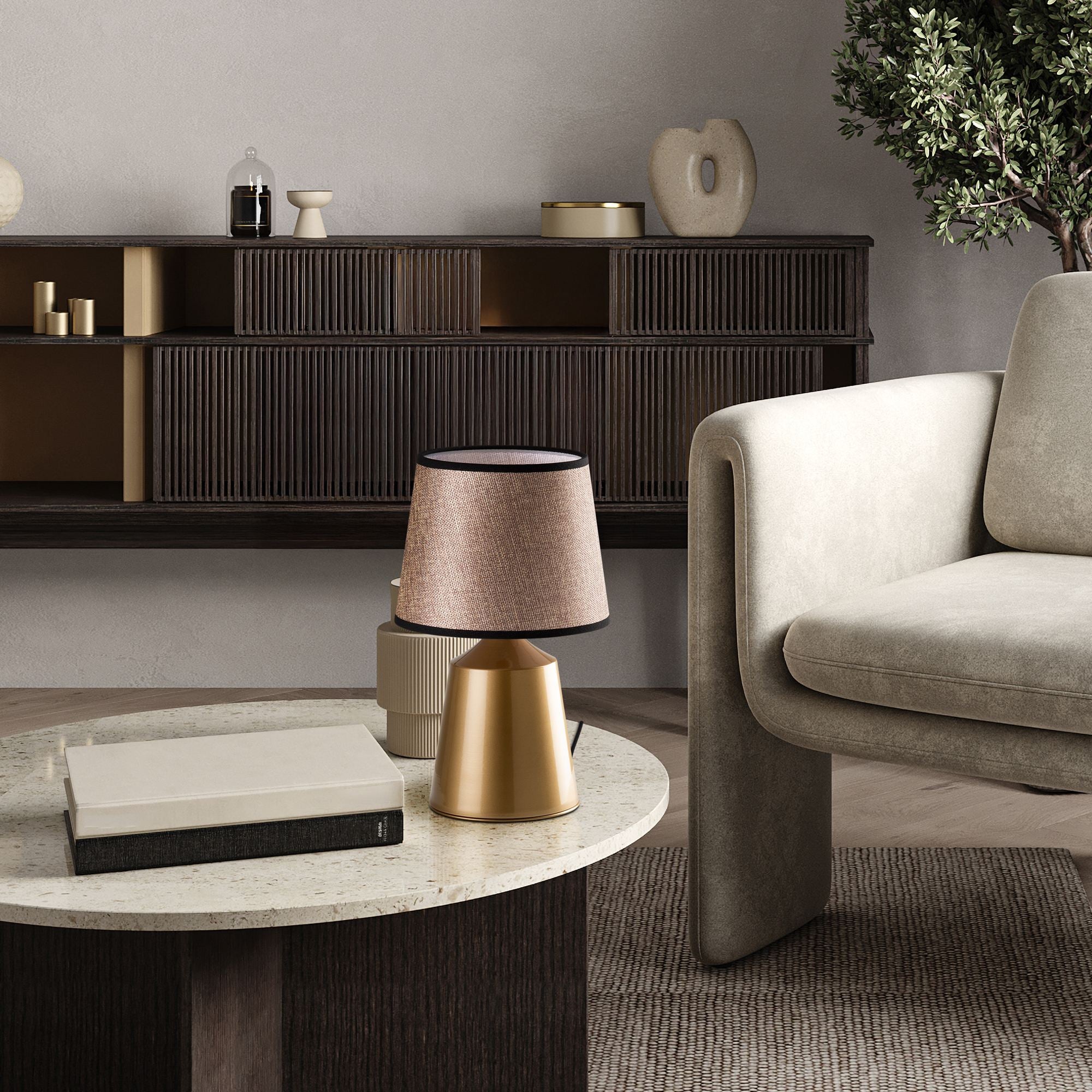 Candeeiro de mesa-Drop-Dourado
Bege