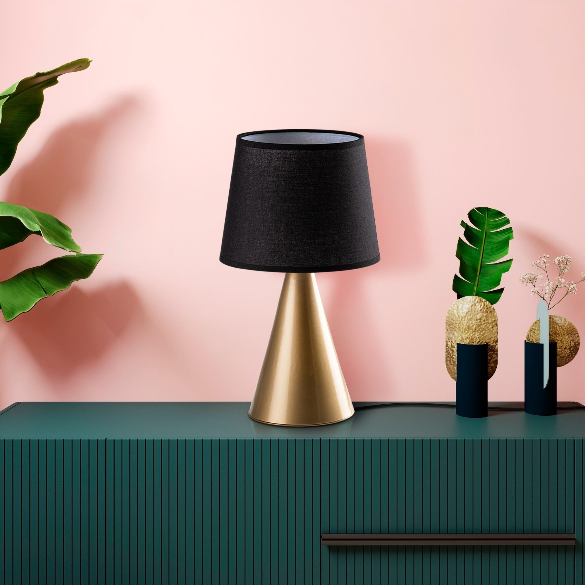 Candeeiro de mesa-Kona-Dourado
Preto