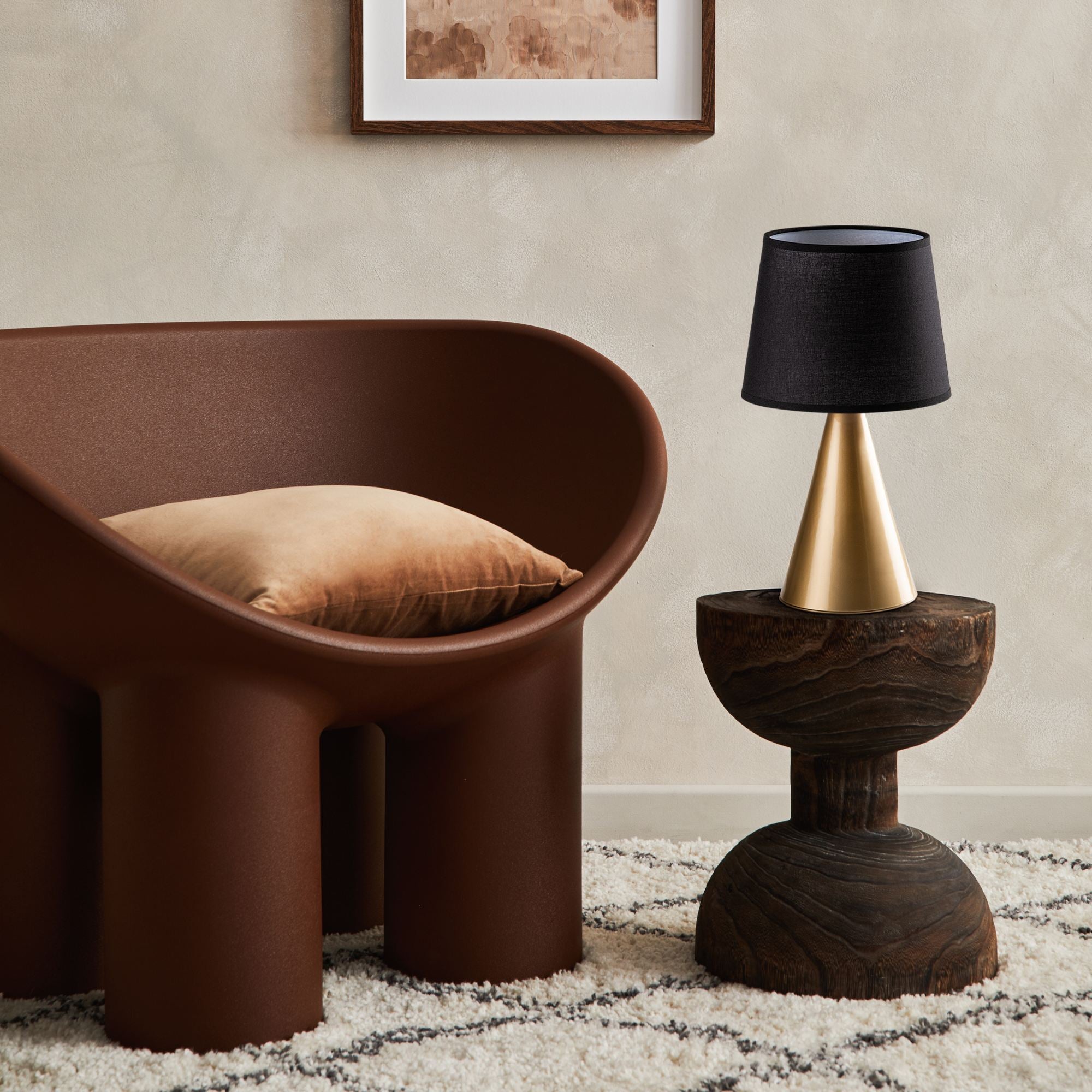 Candeeiro de mesa-Kona-Dourado
Preto