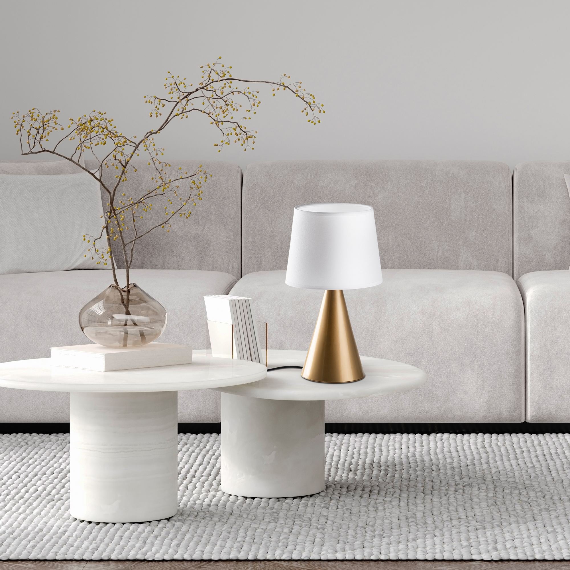 Candeeiro de mesa-Kona-Dourado
Branco