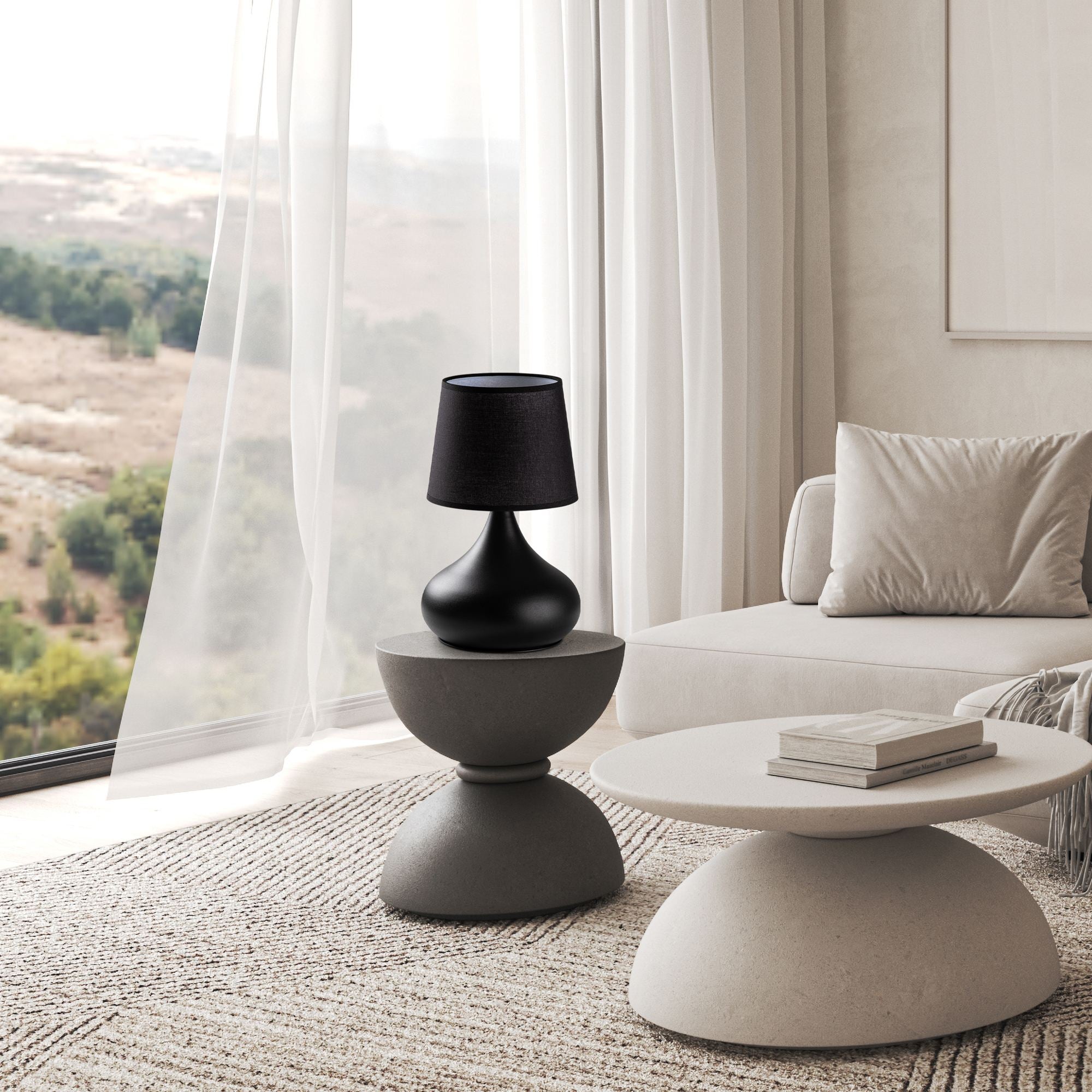 Candeeiro de mesa-Bulbe-Preto