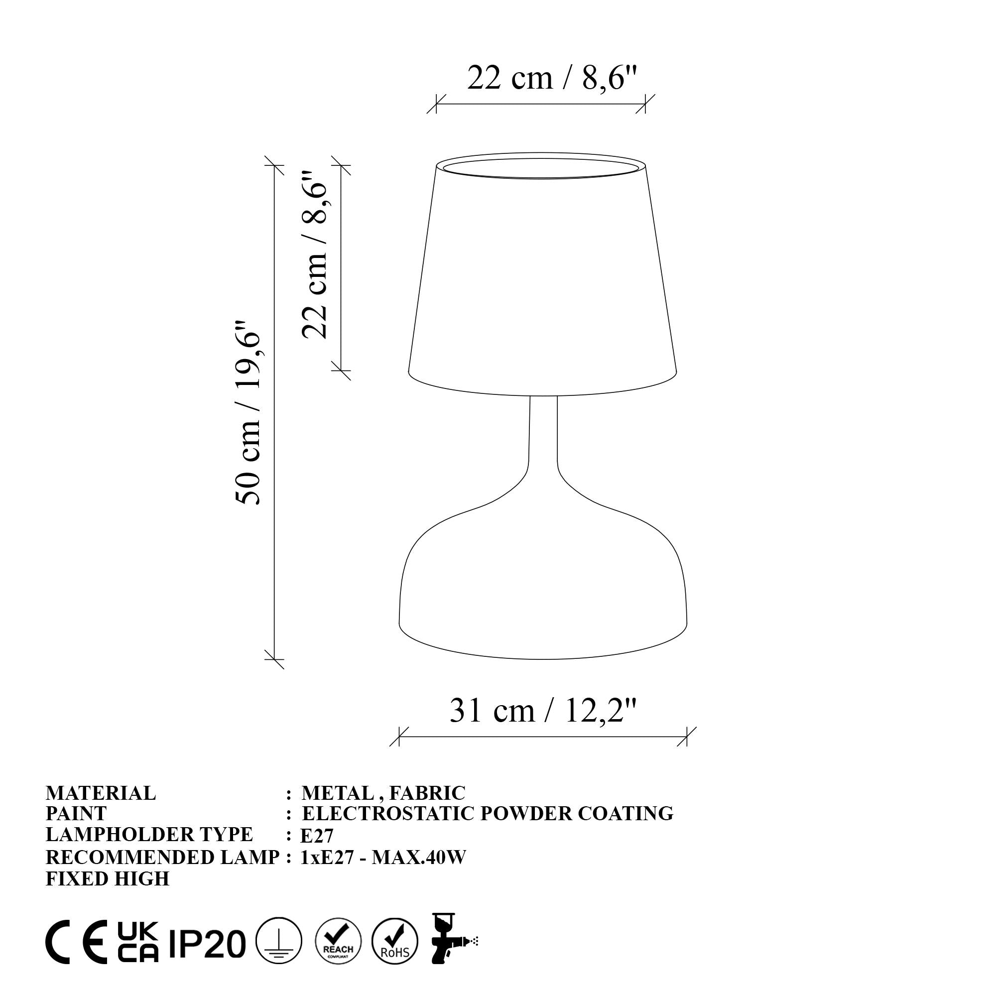 Candeeiro de mesa-Bulbous-Preto