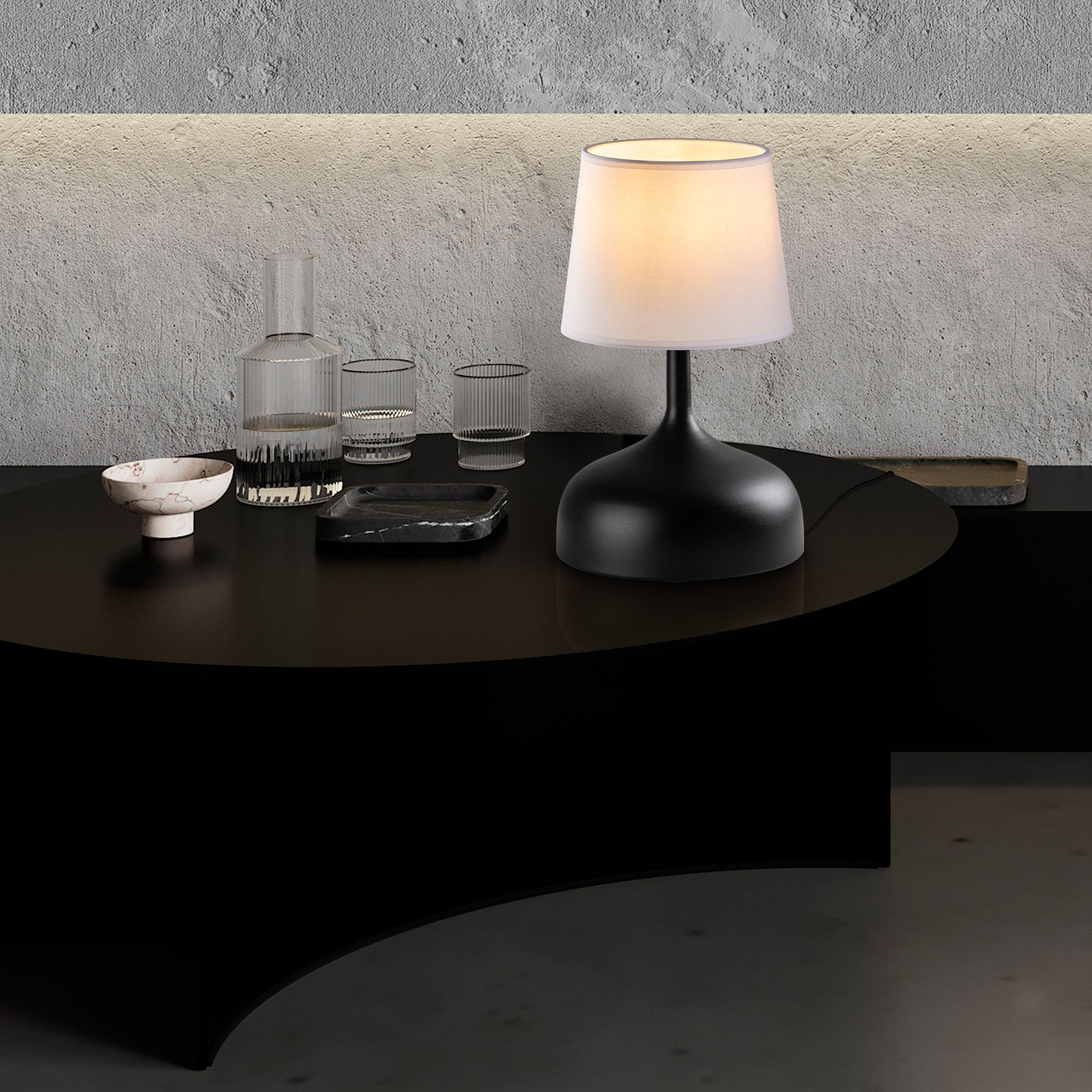 Candeeiro de mesa-Bulbous-Preto
Branco