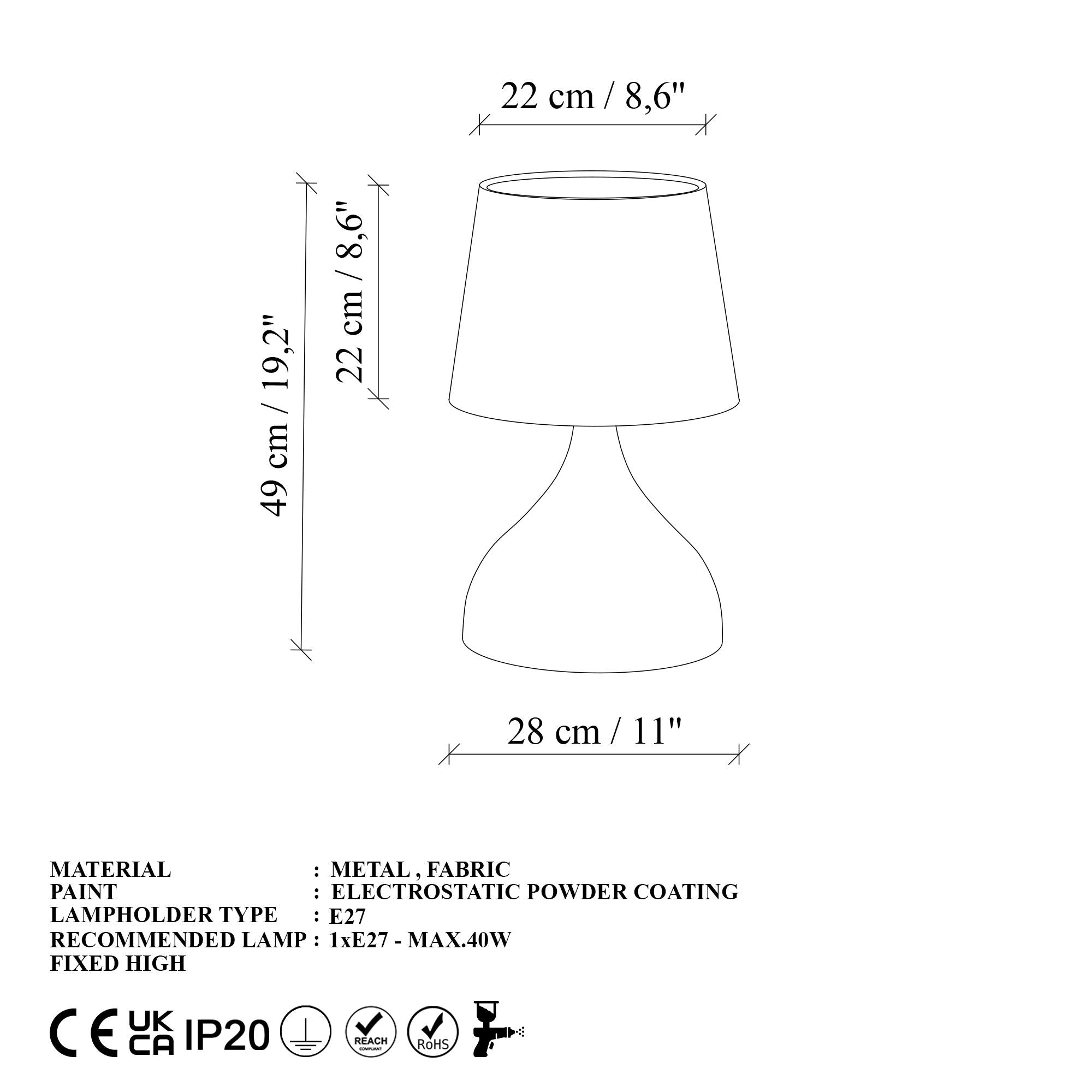 Candeeiro de mesa-Gota-Preto