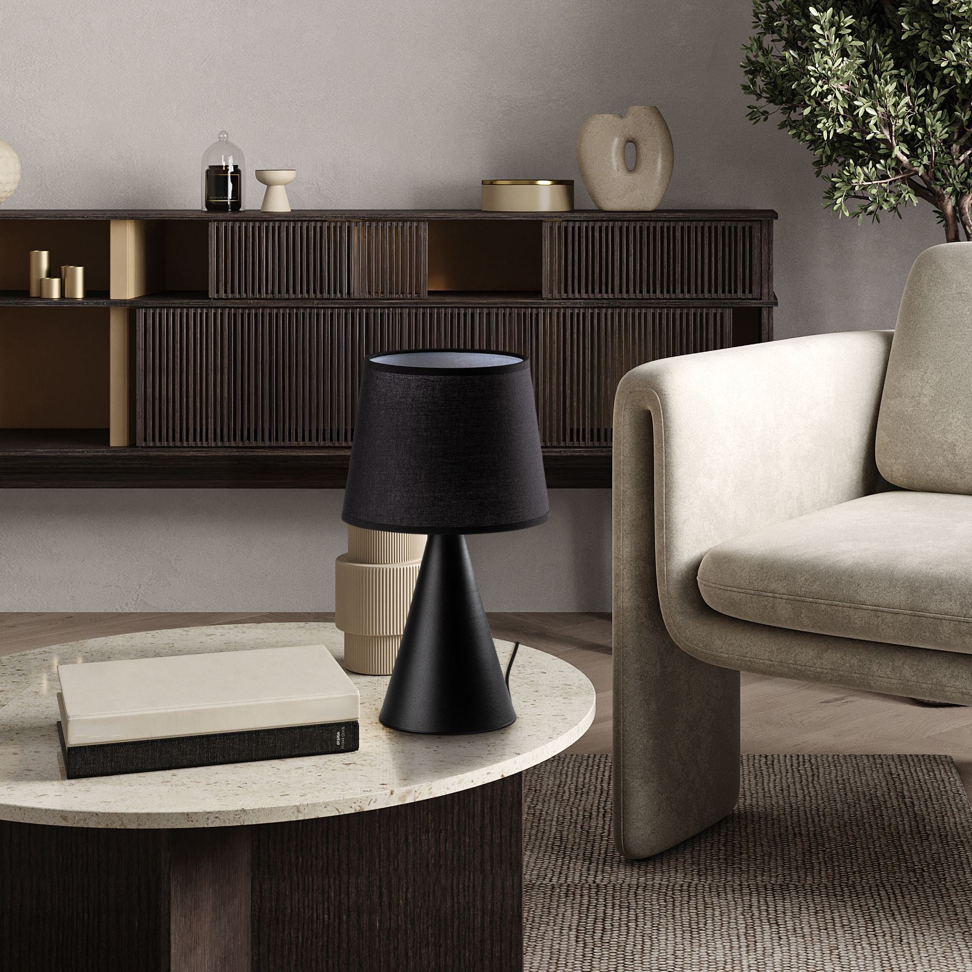 Candeeiro de mesa-Kona-Preto