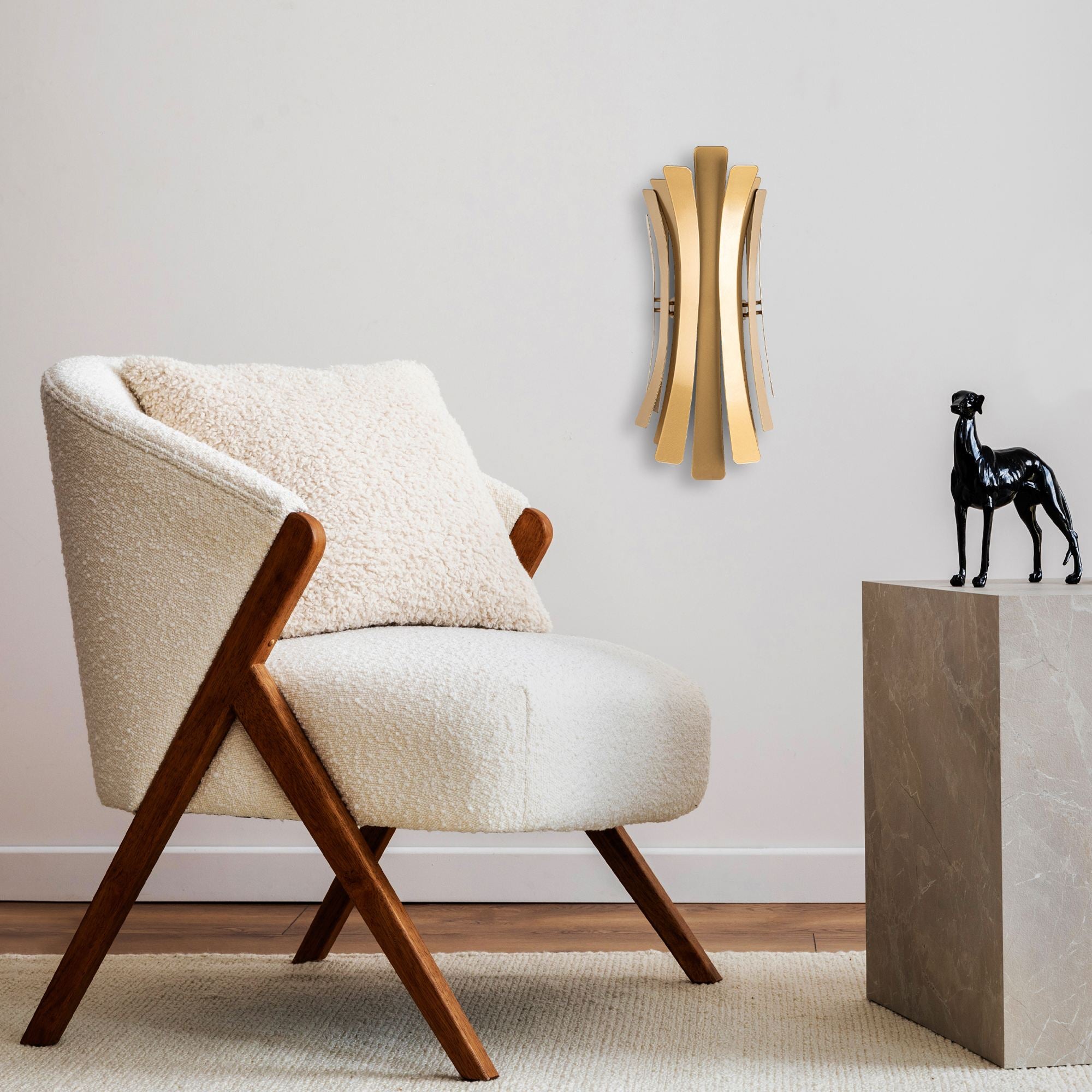 Candeeiro de Parede – 48 cm – Dourado – Metal