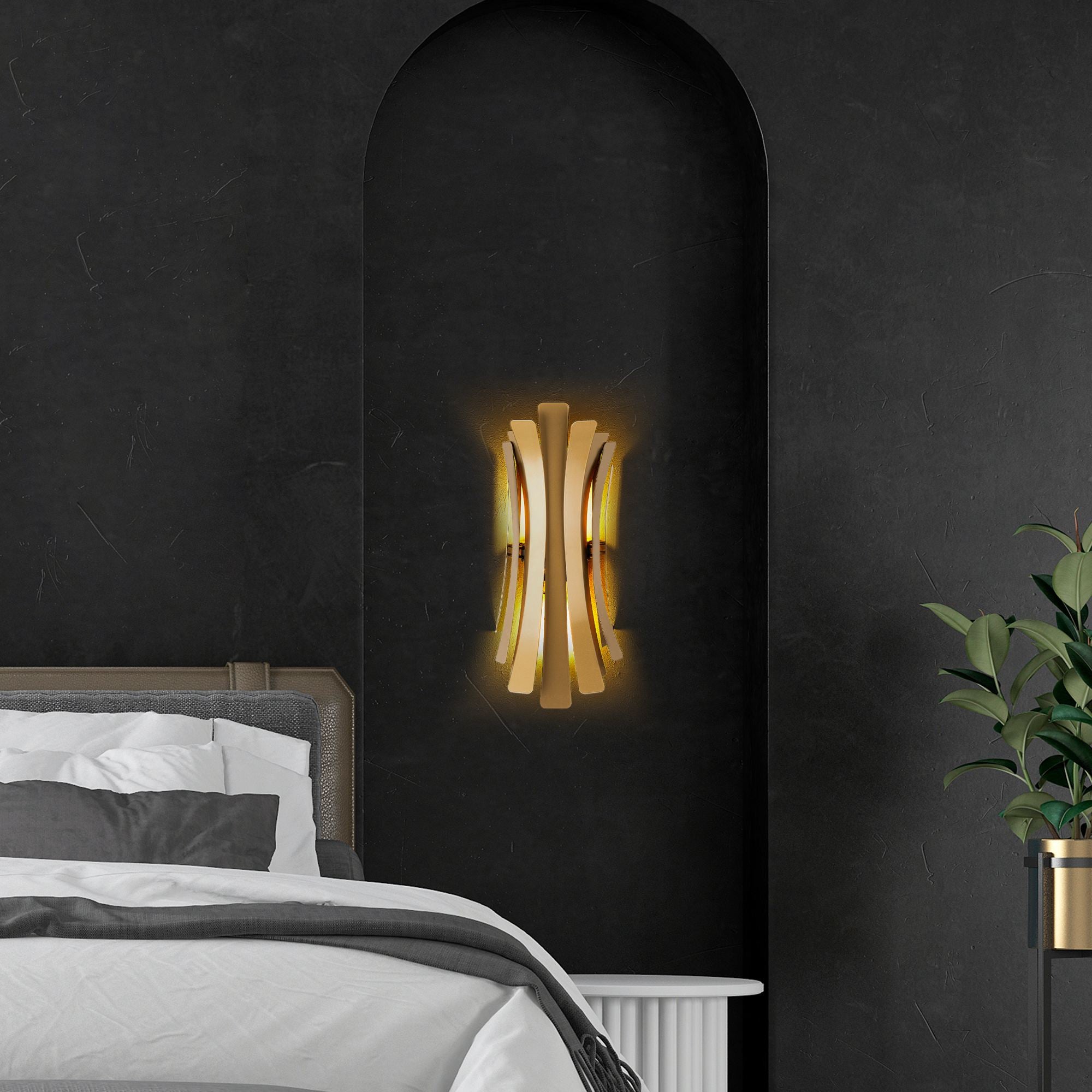 Candeeiro de Parede – 48 cm – Dourado – Metal