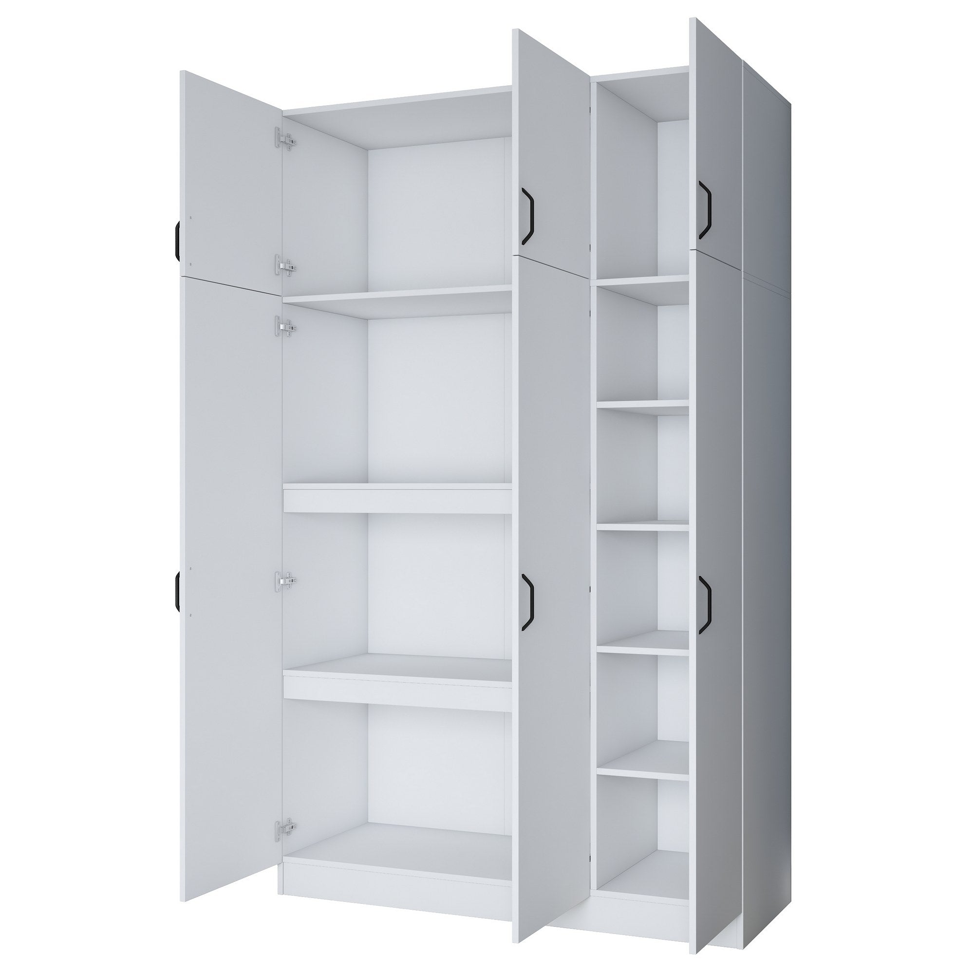 Guarda-roupa – 145 cm x 239 cm x 55 cm – Branco – Painel de partículas revestido em melamina