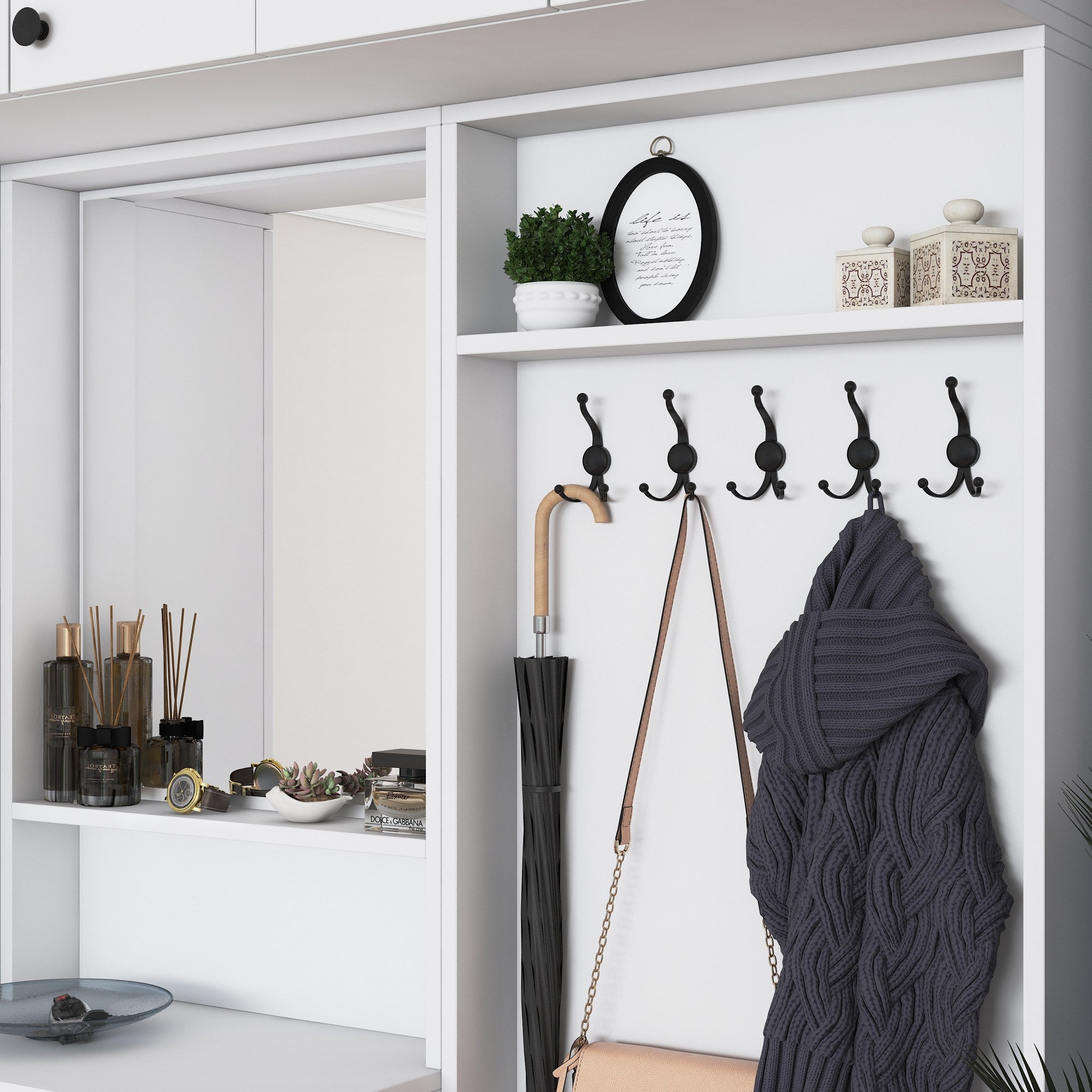 Aparador de hall – 179,6 x 226,4 x 37,5 cm – Branco – Aglomerado E1