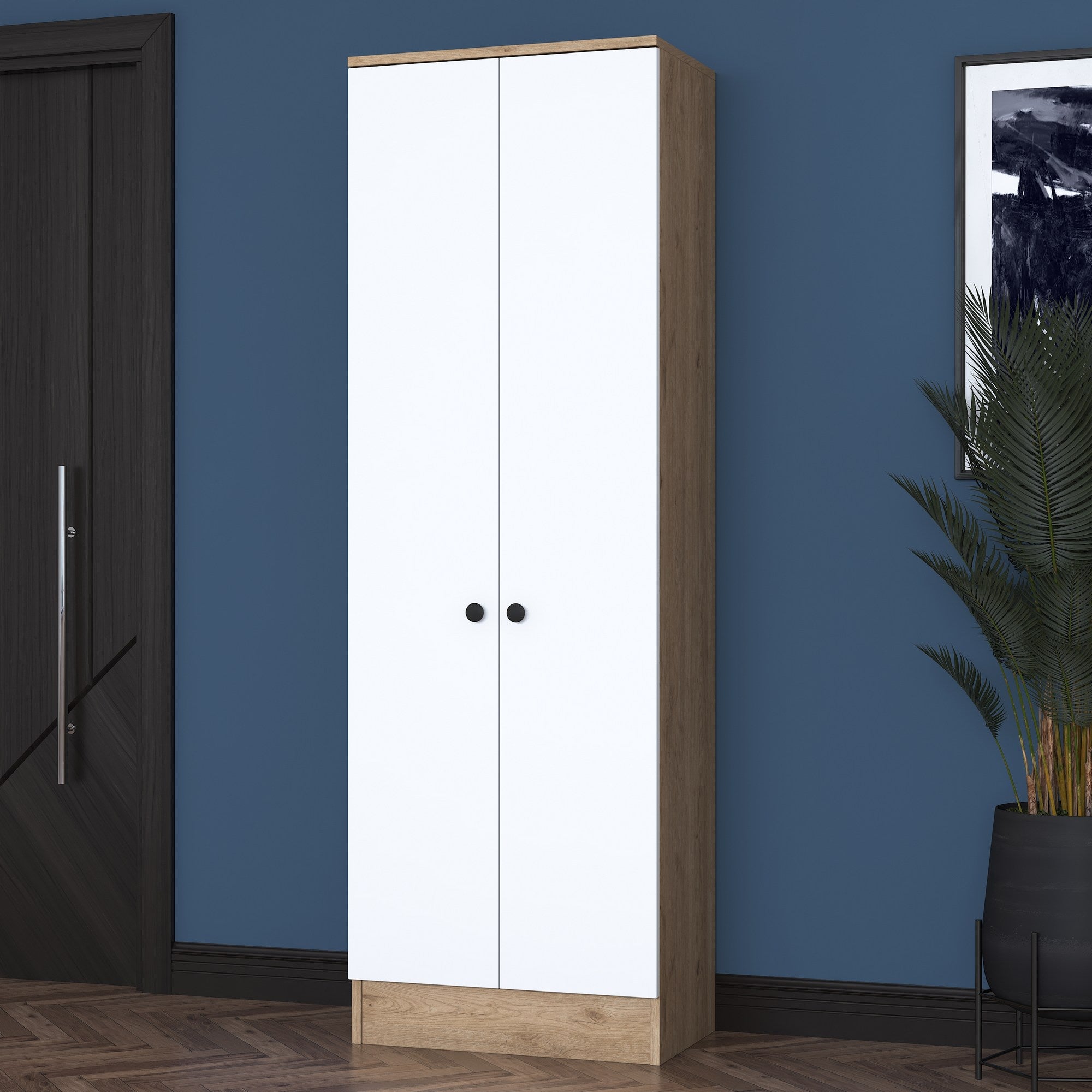 Conjunto para hall de entrada – 59,8 x 182,8 x 37,5 cm – Branco e Nogueira – Aglomerado de partículas