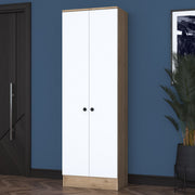 Conjunto para hall de entrada – 59,8 x 182,8 x 37,5 cm – Branco e Nogueira – Aglomerado de partículas