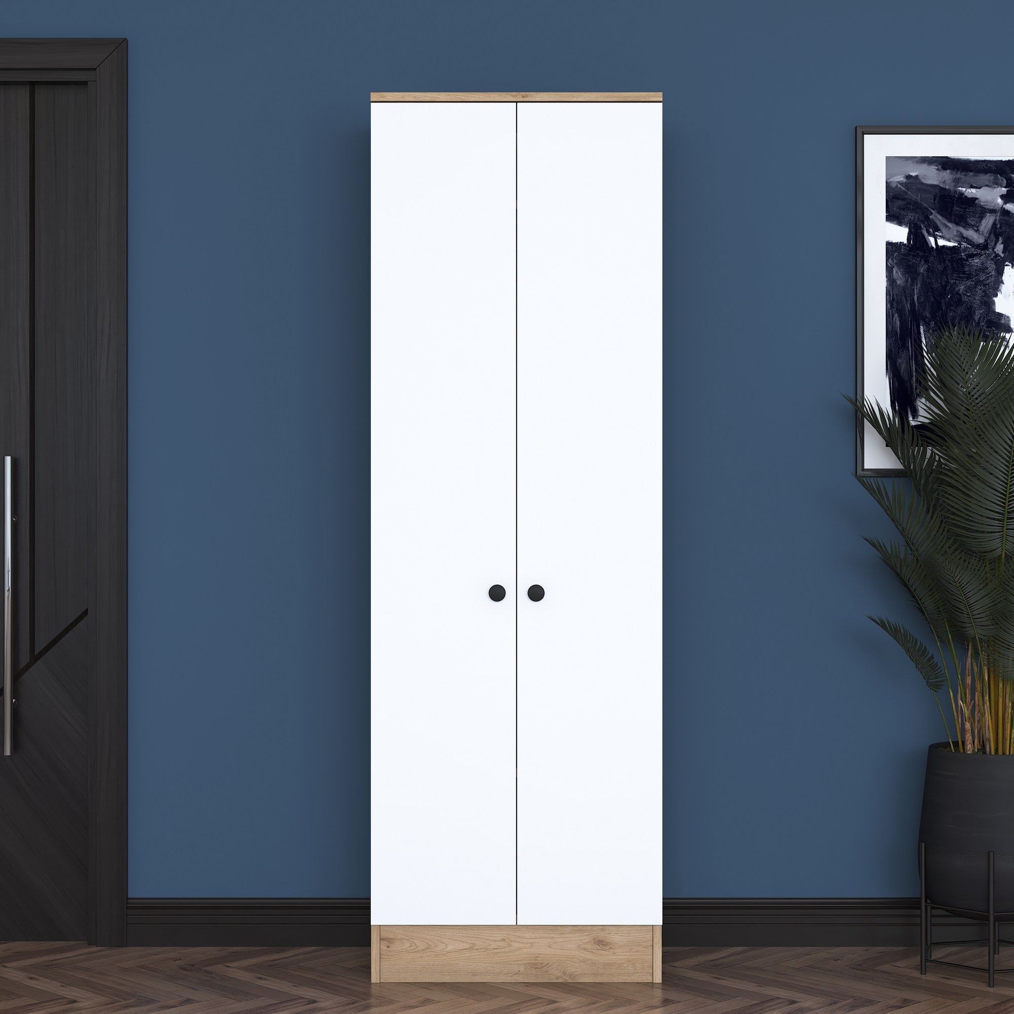 Conjunto para hall de entrada – 59,8 x 182,8 x 37,5 cm – Branco e Nogueira – Aglomerado de partículas