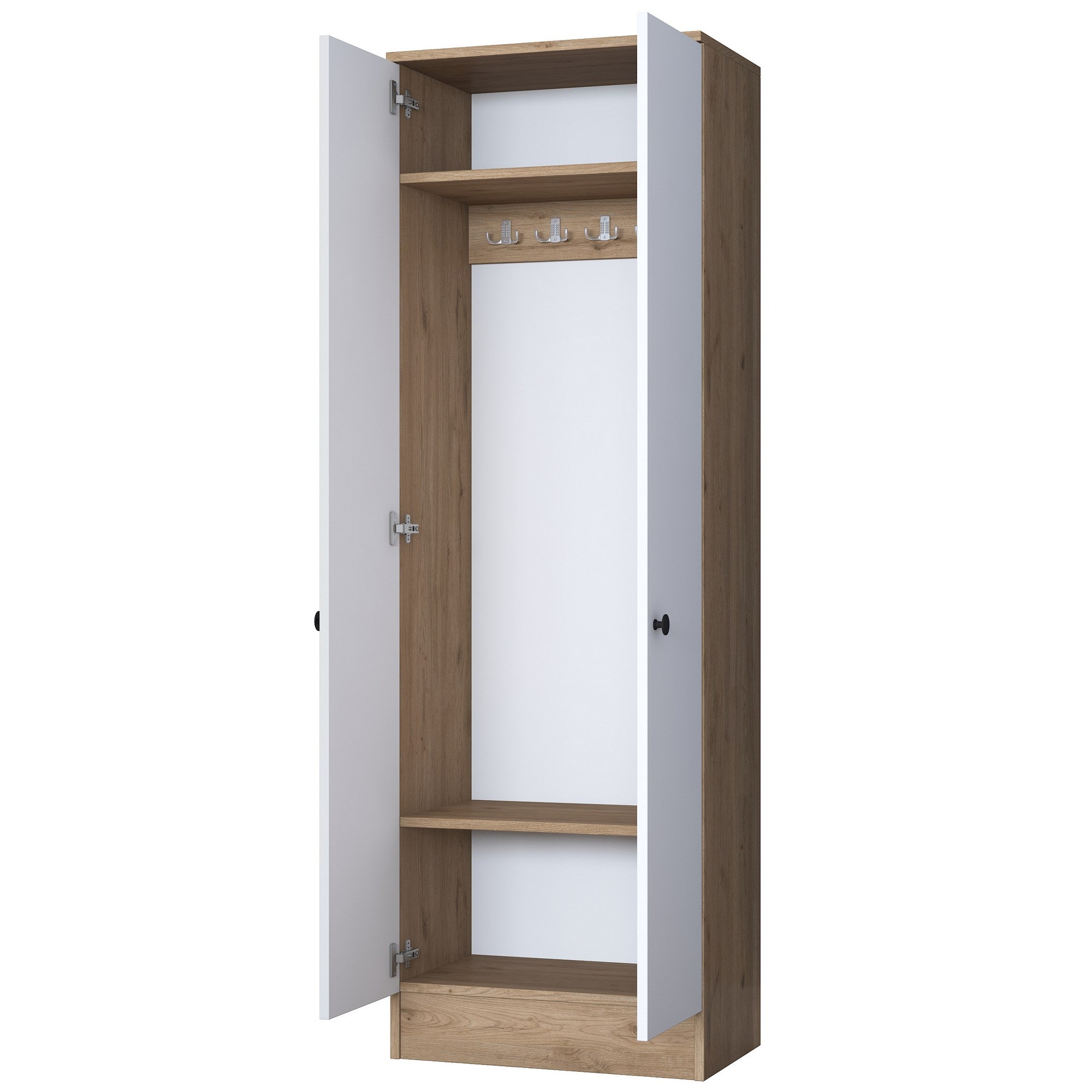 Conjunto para hall de entrada – 59,8 x 182,8 x 37,5 cm – Branco e Nogueira – Aglomerado de partículas