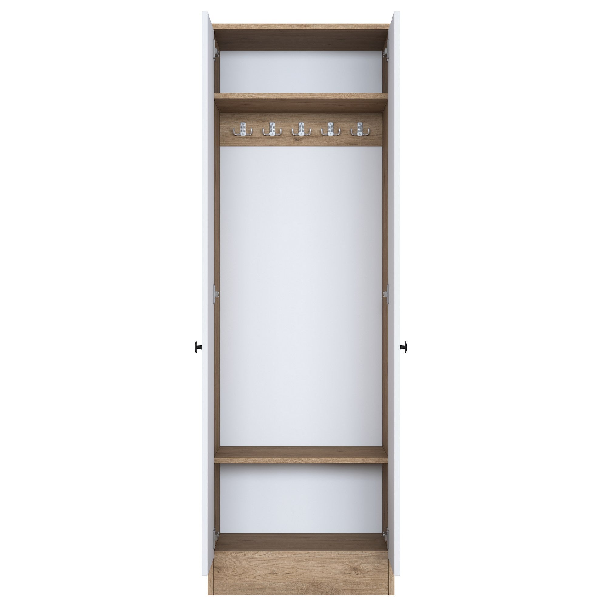 Conjunto para hall de entrada – 59,8 x 182,8 x 37,5 cm – Branco e Nogueira – Aglomerado de partículas
