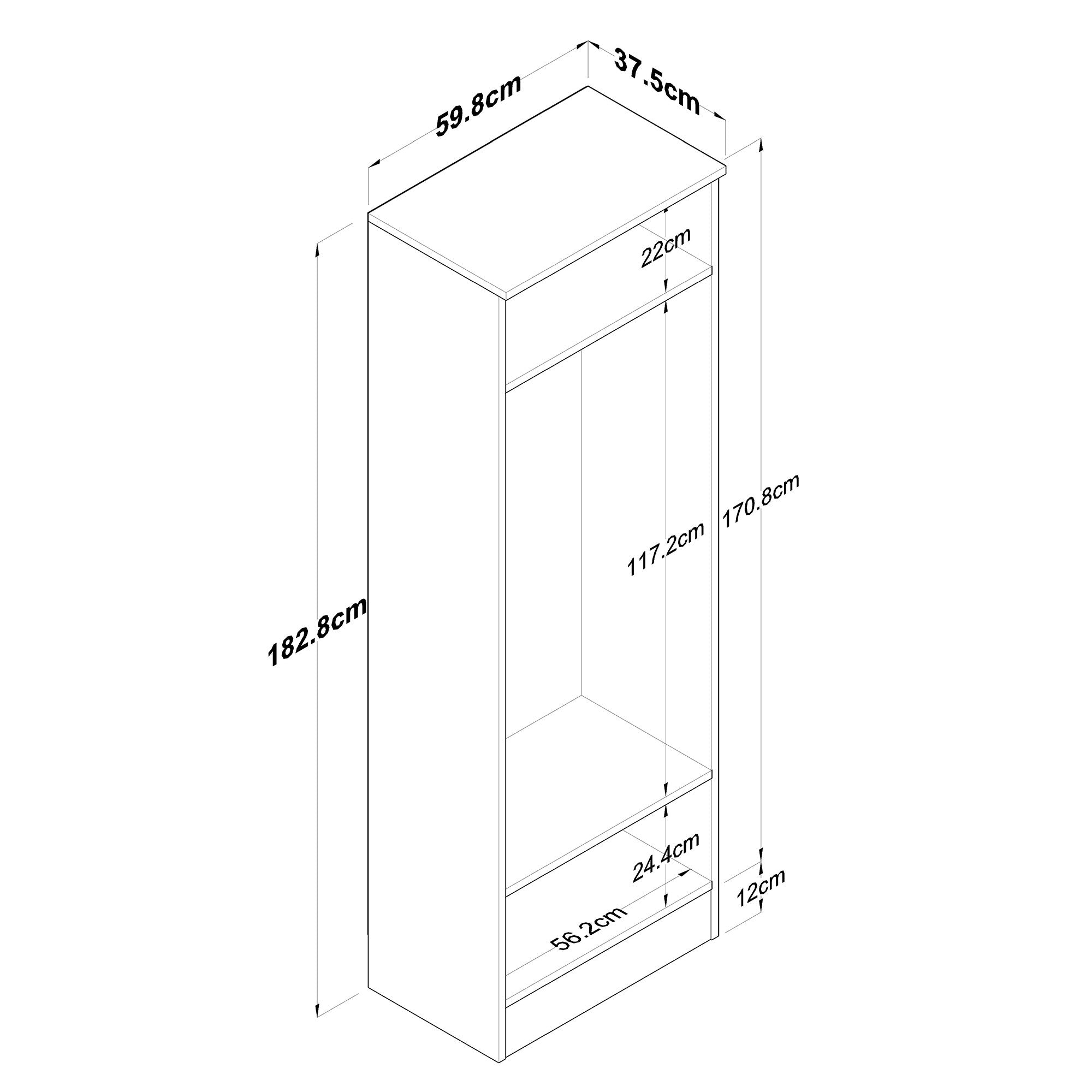 Conjunto para hall de entrada – 59,8 x 182,8 x 37,5 cm – Branco e Nogueira – Aglomerado de partículas
