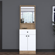 Aparador de hall – 60 x 182,8 x 35,5 cm – Nogueira e Branco – Aglomerado E1