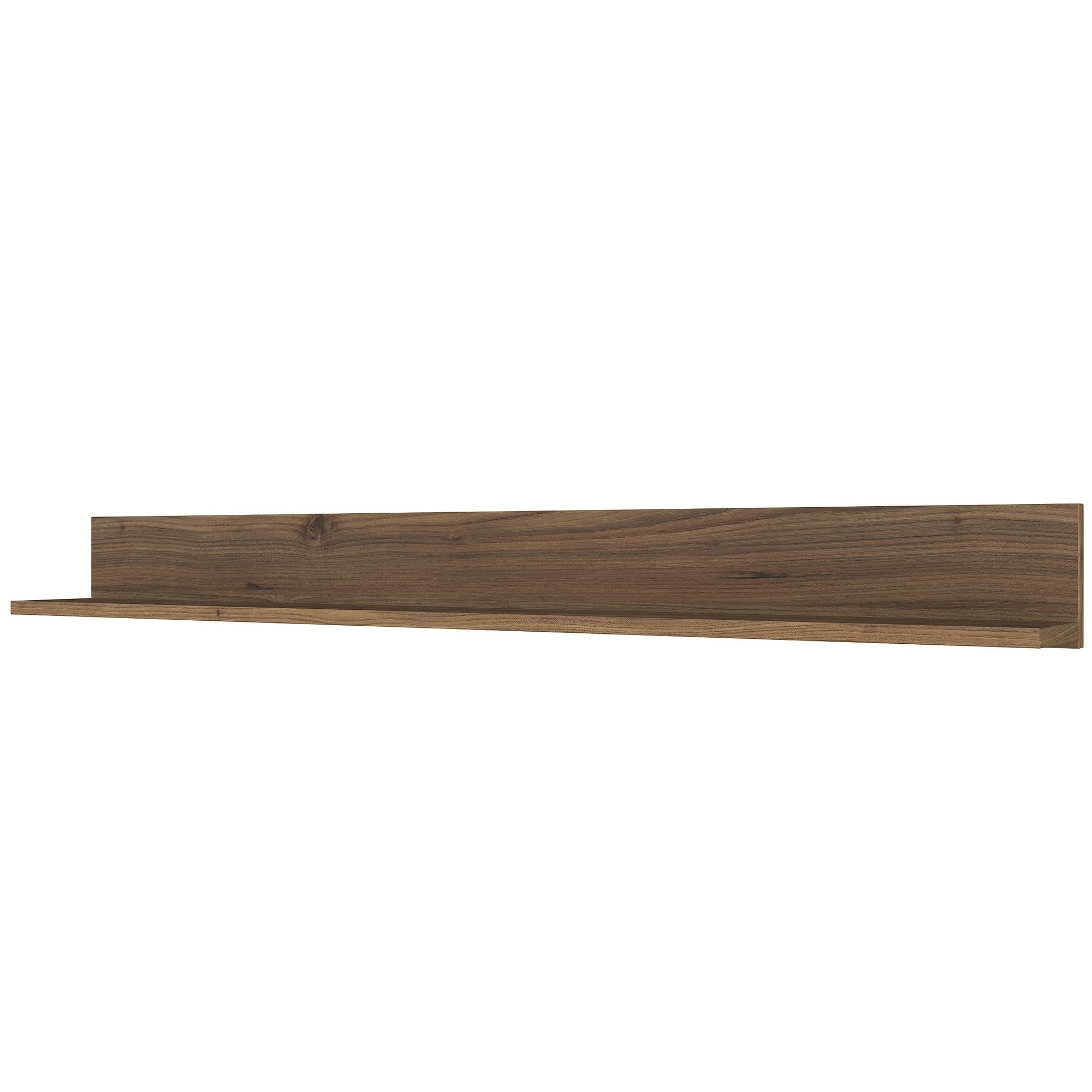 Prateleira de parede escandinava, cor nogueira, 135,8 x 15 x 13 cm | Painel de partículas 100% revestido com melamina | Solução de armazenamento elegante e funcional para casas modernas
