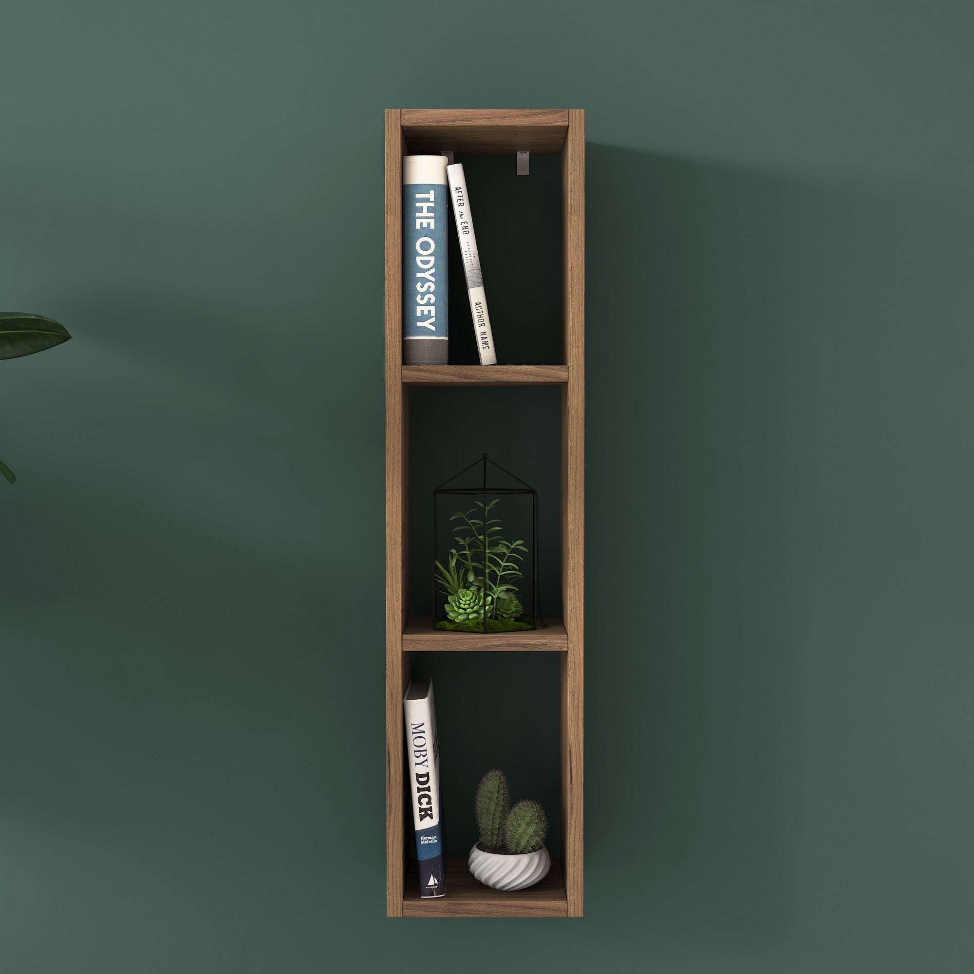 Prateleira de parede escandinava, cor nogueira, 22,1 x 90 x 18,5 cm | Painel de partículas 100% revestido com melamina | Solução de armazenamento elegante e funcional para casa