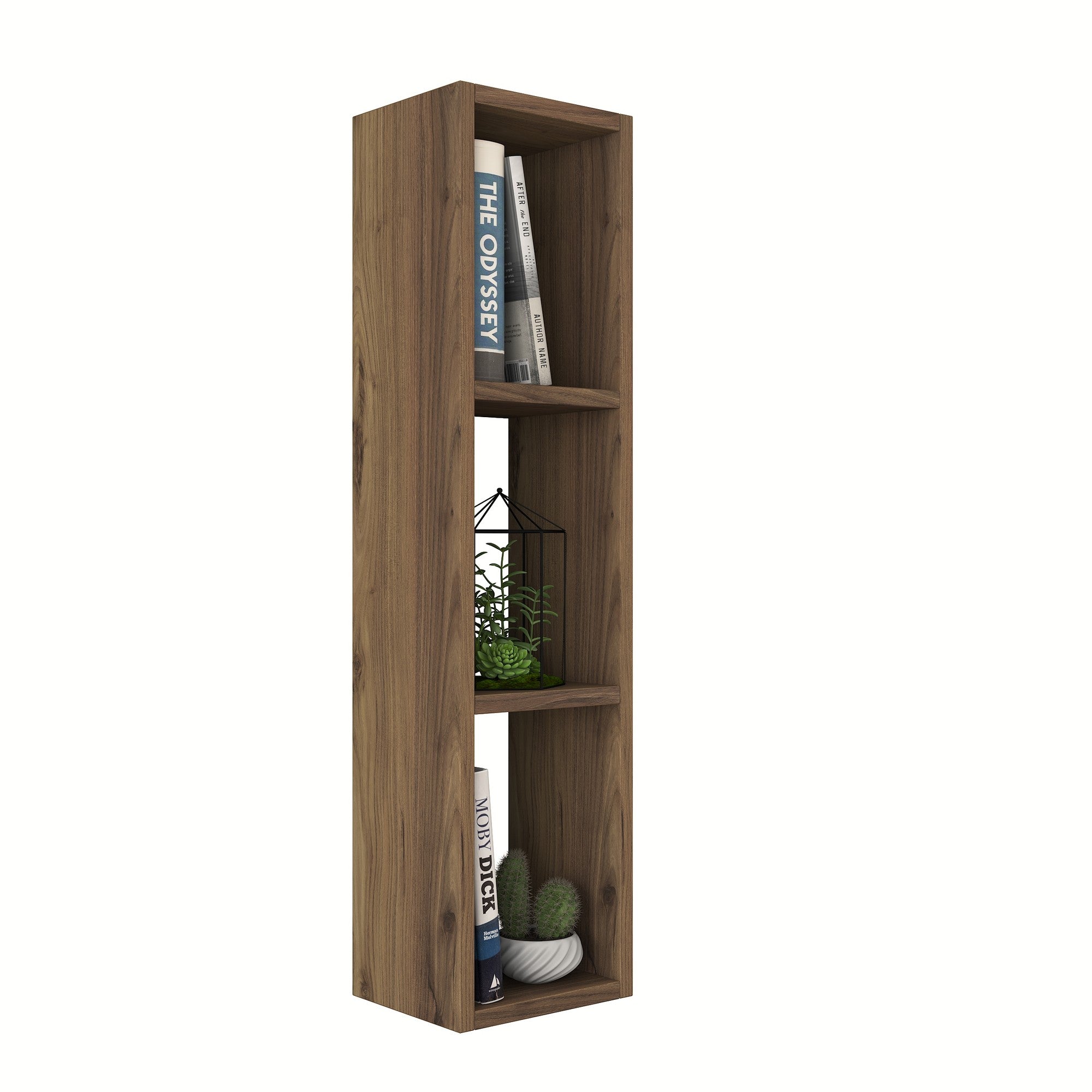 Prateleira de parede escandinava, cor nogueira, 22,1 x 90 x 18,5 cm | Painel de partículas 100% revestido com melamina | Solução de armazenamento elegante e funcional para casa