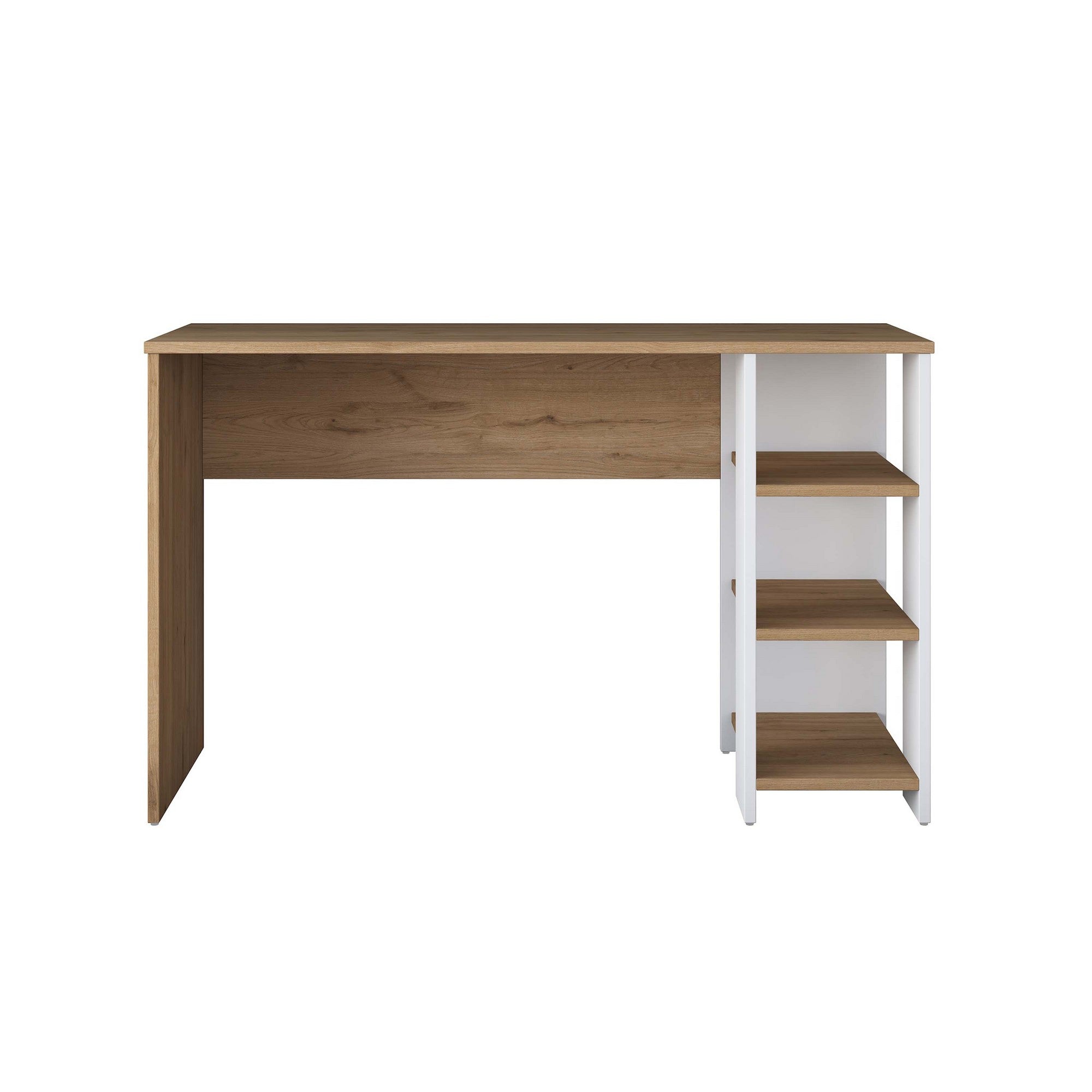 Secretária de Estudo – 120 cm x 73,8 cm x 45 cm – Nogueira e Branco – Aglomerado com Melamina