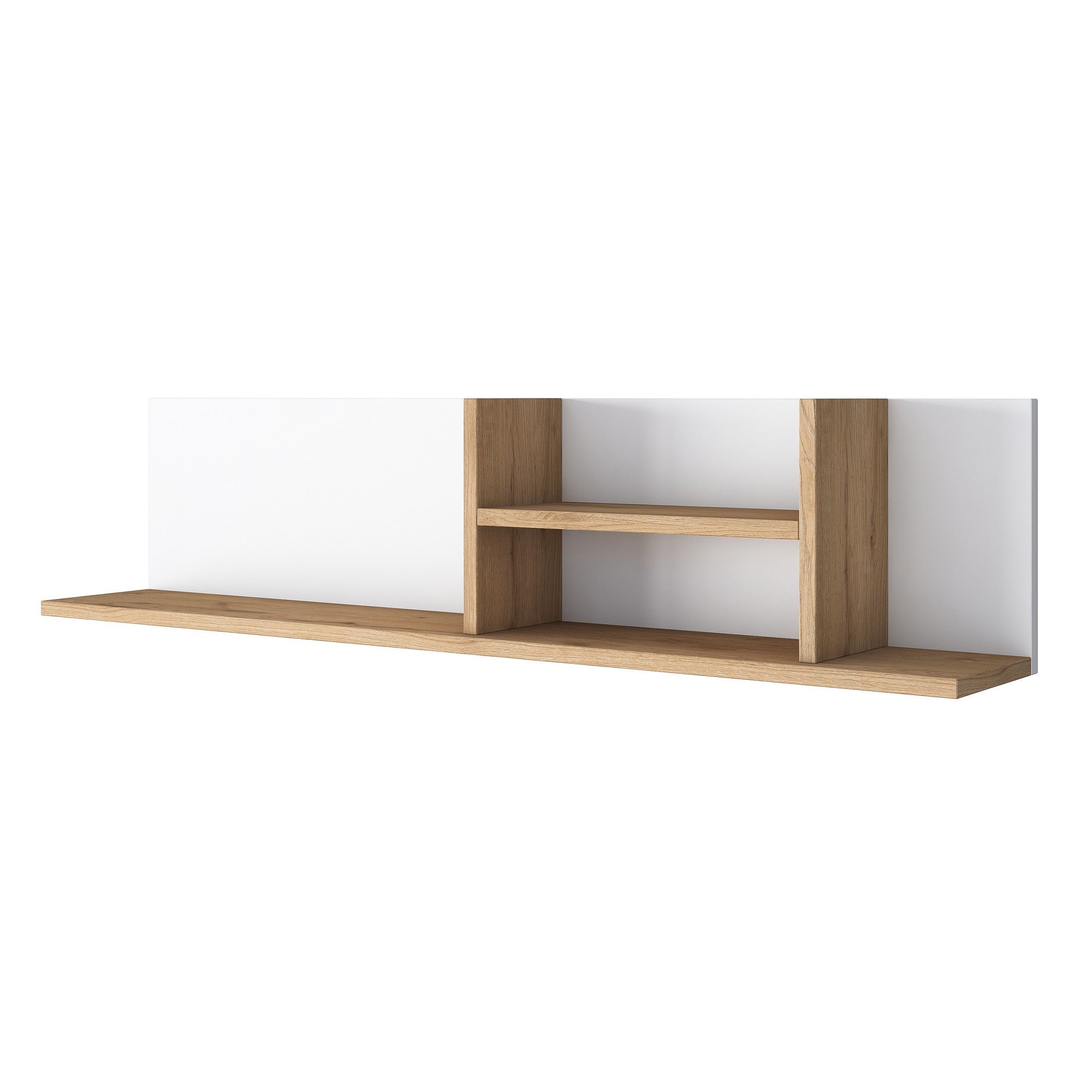 Secretária de Estudo – 160 cm x 161,8 cm x 45 cm – Nogueira e Branco – Aglomerado