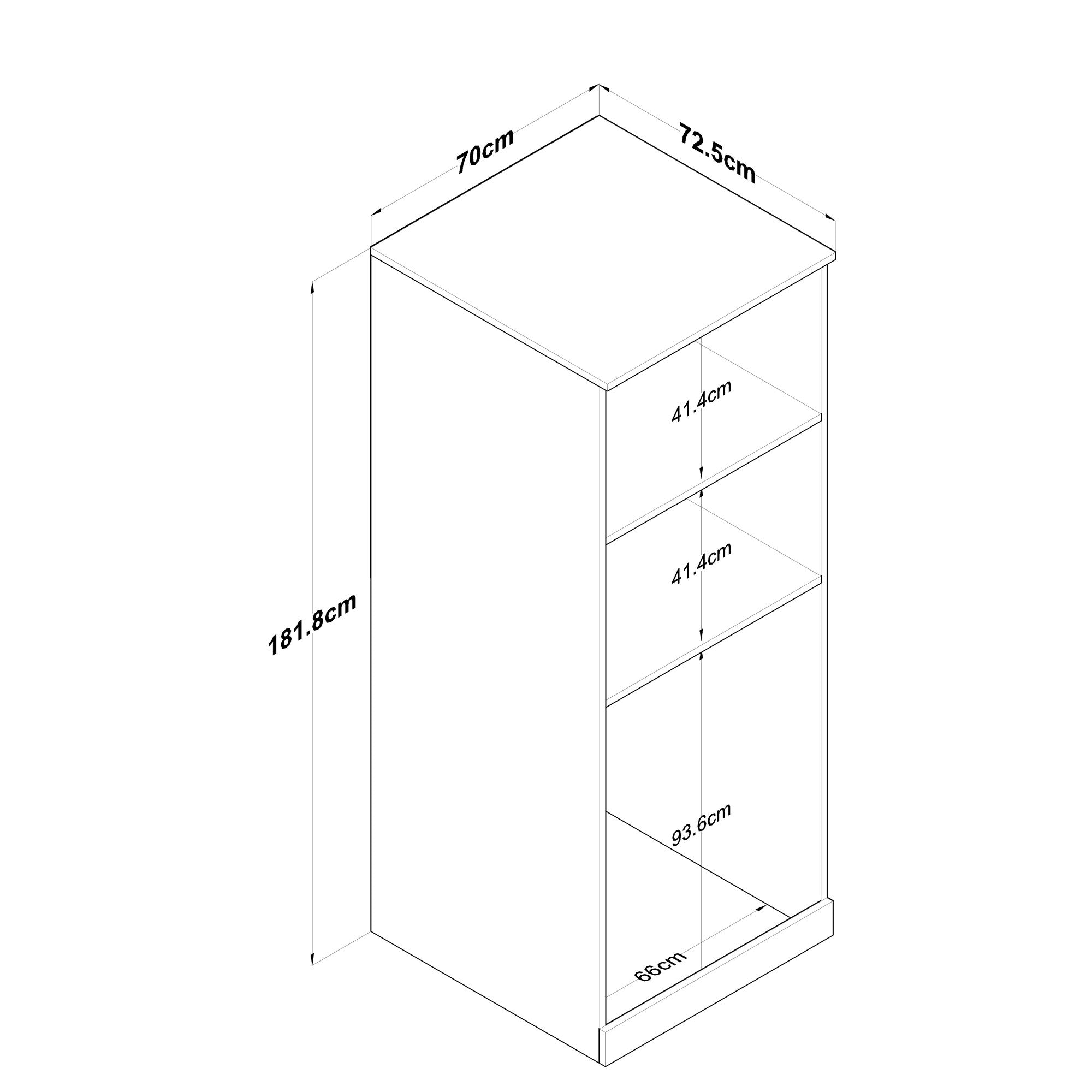 Armário para Máquina de Lavar – 70 cm x 181.8 cm x 72.5 cm – Branco – Aglomerado