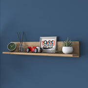 Prateleira de parede elegante em nogueira, 90 x 15 x 14,8 cm | Painel de partículas 100% revestido em melamina, 18 mm de espessura | Perfeito para decoração moderna e soluções de armazenamento