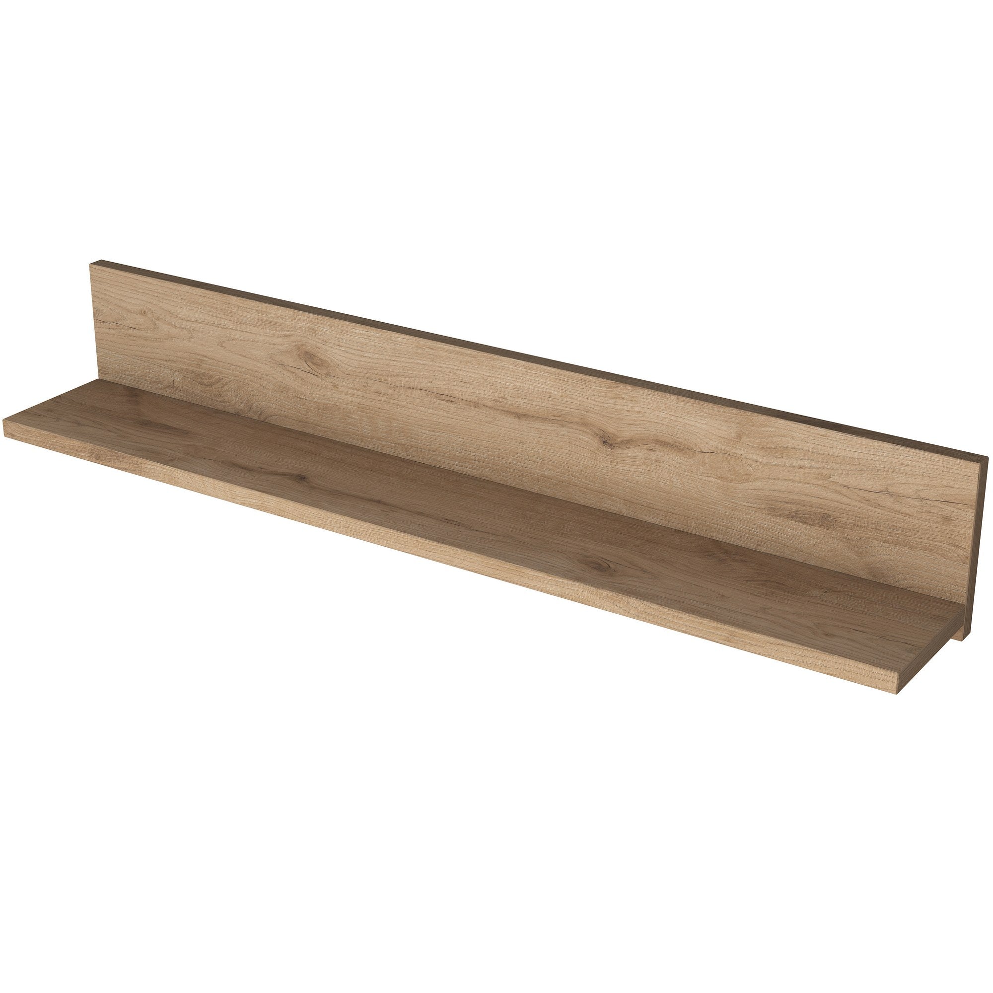 Prateleira de parede elegante em nogueira, 90 x 15 x 14,8 cm | Painel de partículas 100% revestido em melamina, 18 mm de espessura | Perfeito para decoração moderna e soluções de armazenamento