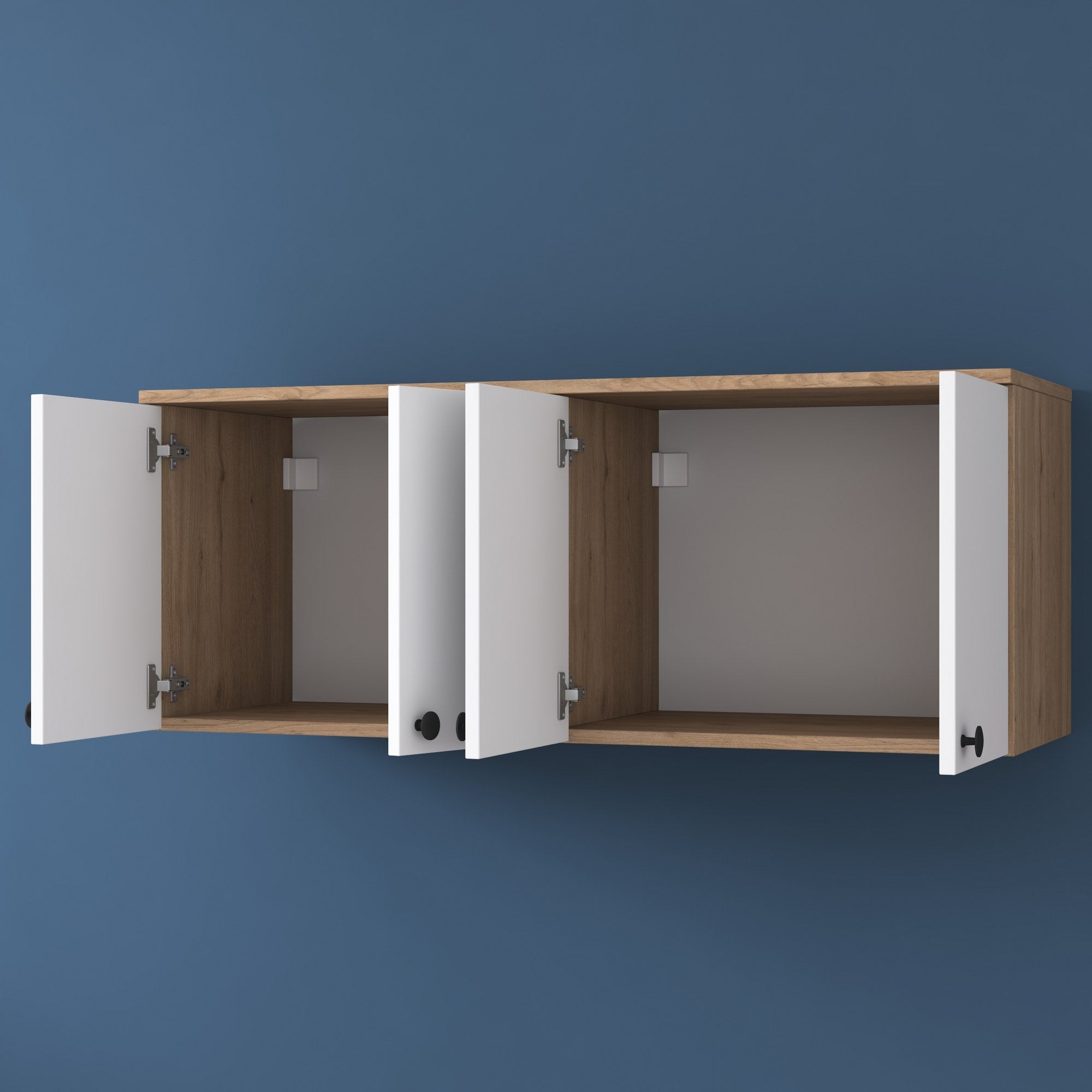 Armário multifuncional – 120 x 46,8 x 42,5 cm – nogueira e branco – painel de partículas revestido de melamina