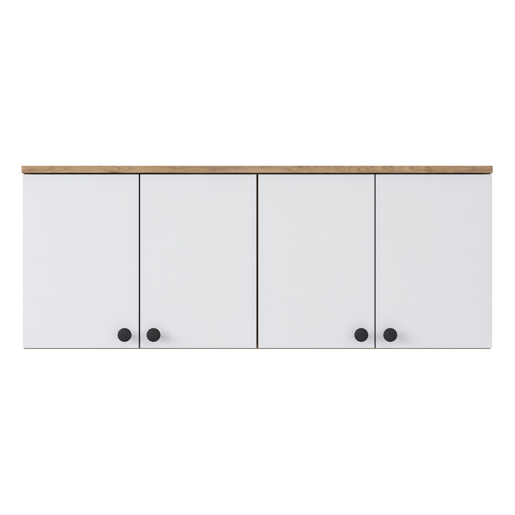 Armário multifuncional – 120 x 46,8 x 42,5 cm – nogueira e branco – painel de partículas revestido de melamina