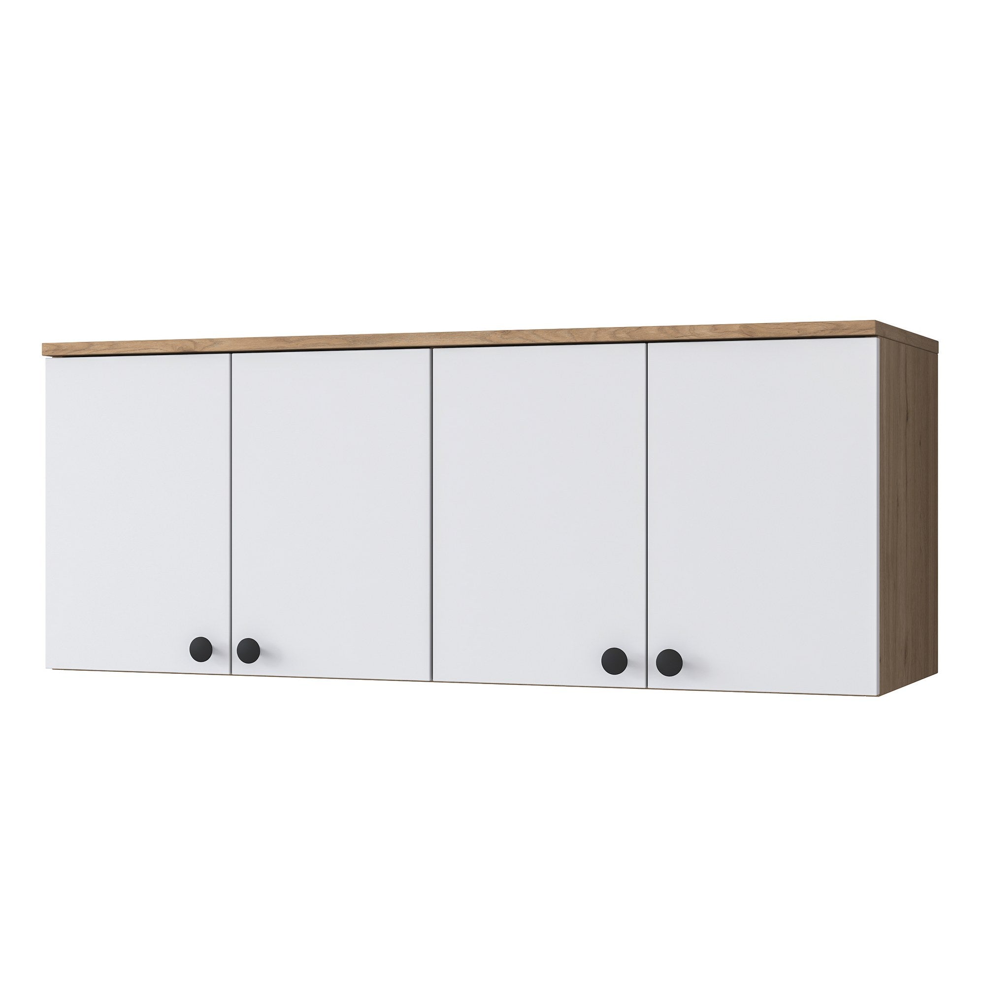 Armário multifuncional – 120 x 46,8 x 42,5 cm – nogueira e branco – painel de partículas revestido de melamina