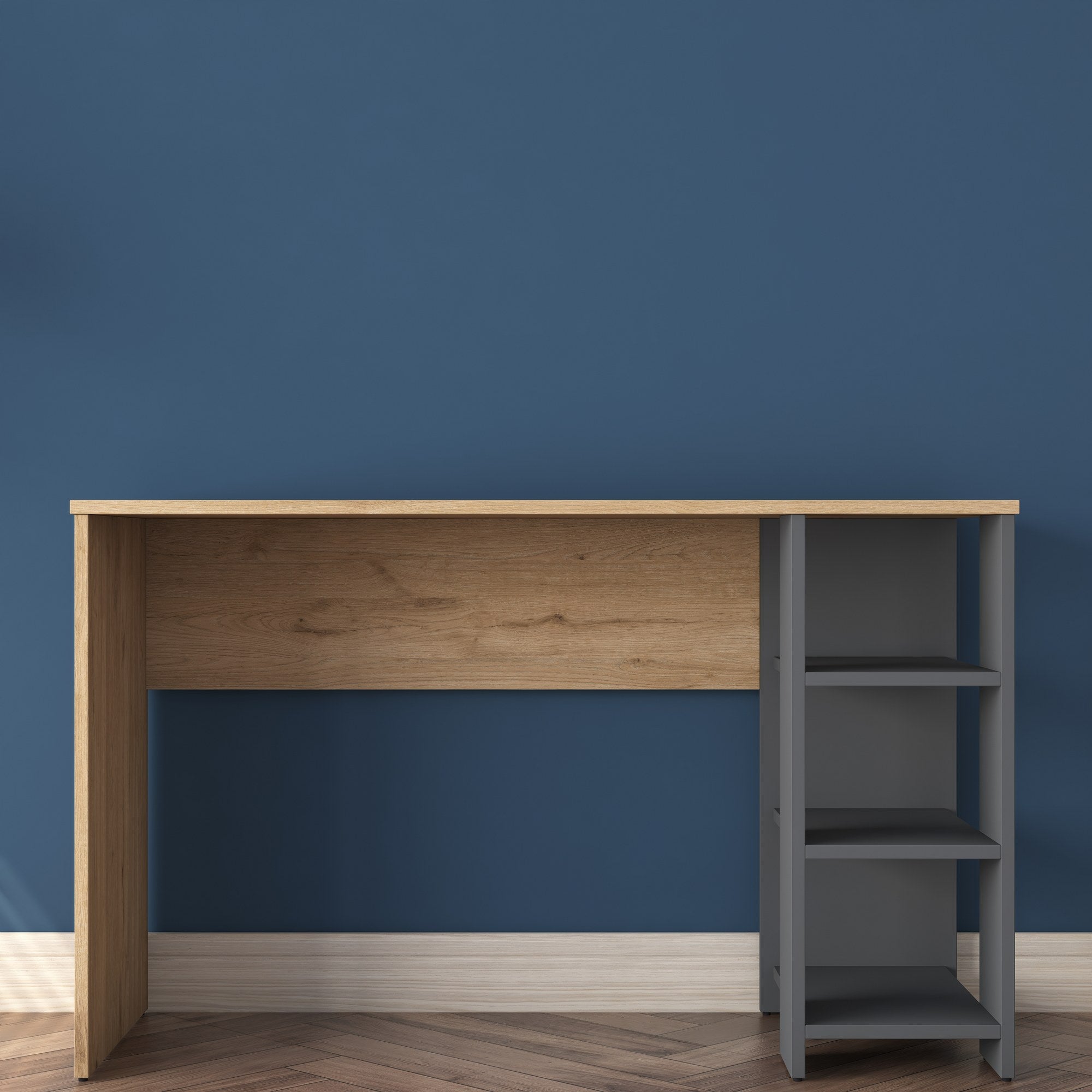 Secretária de Estudo – 120 x 73,8 x 45 cm – Nogueira e Antracite – Painel de Partículas com Revestimento em Melamina