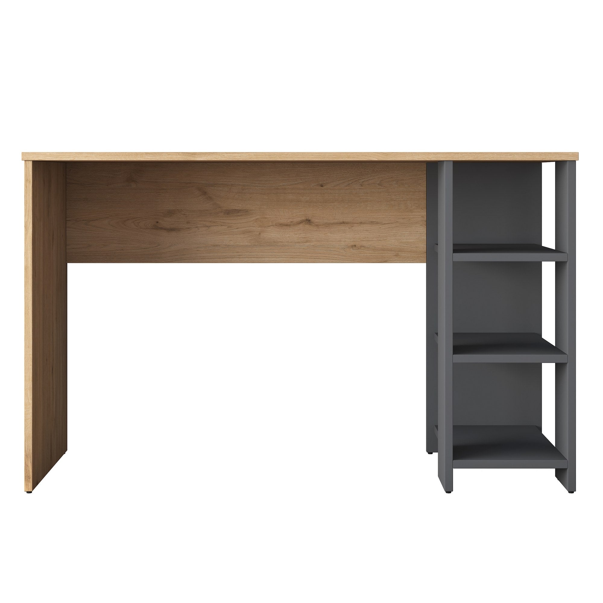 Secretária de Estudo – 120 x 73,8 x 45 cm – Nogueira e Antracite – Painel de Partículas com Revestimento em Melamina