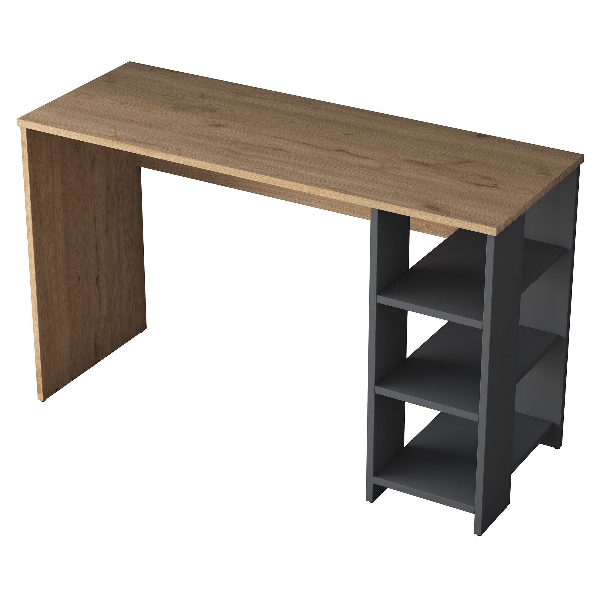 Secretária de Estudo – 120 x 73,8 x 45 cm – Nogueira e Antracite – Painel de Partículas com Revestimento em Melamina